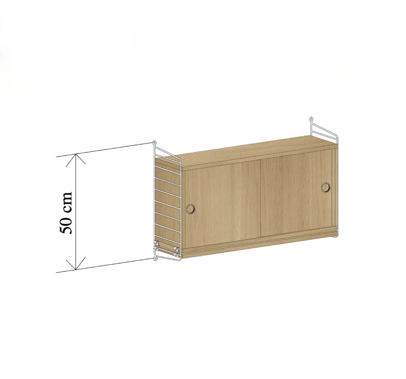 String Furniture Configuratie hangkast - Oak/White Panels - SHOWROOM MODEL