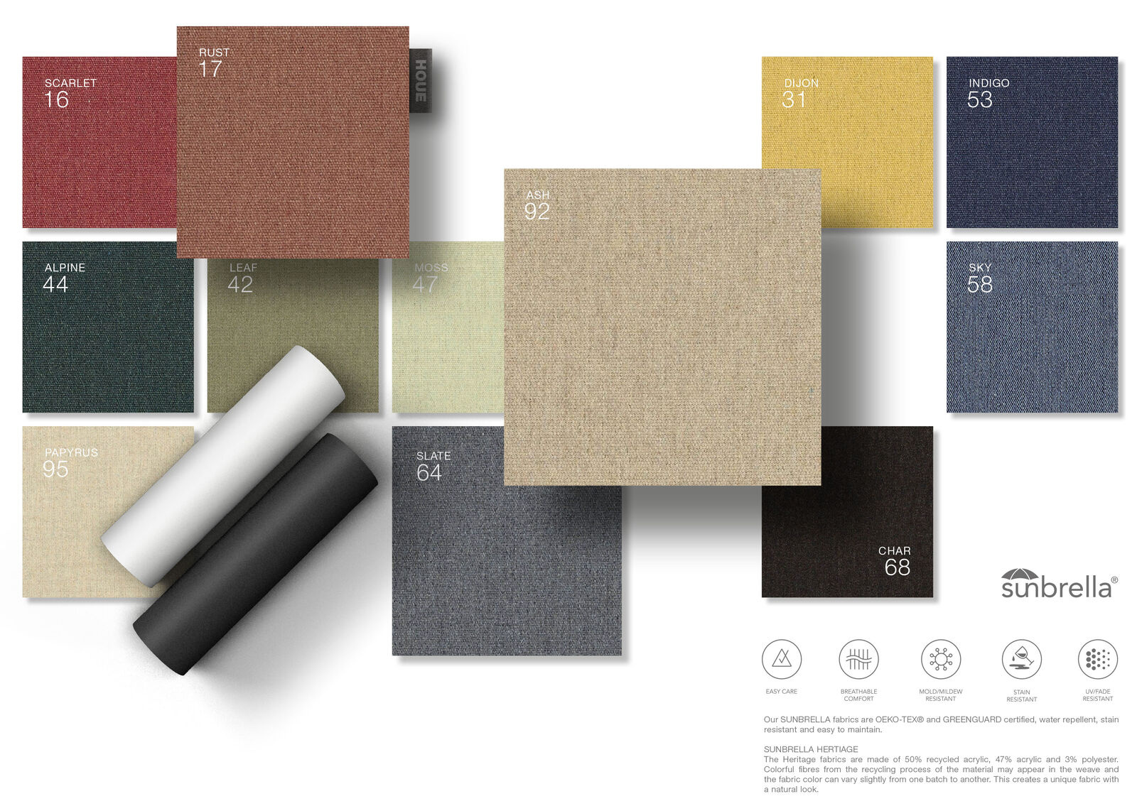 Houe Level 2 Loungeset - Sunbrella Ash Heritage/Dark Grey powder coated aluminium