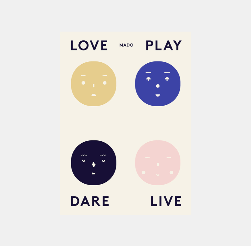PAPER COLLECTIVE Four Feelings - 30x40 Art print