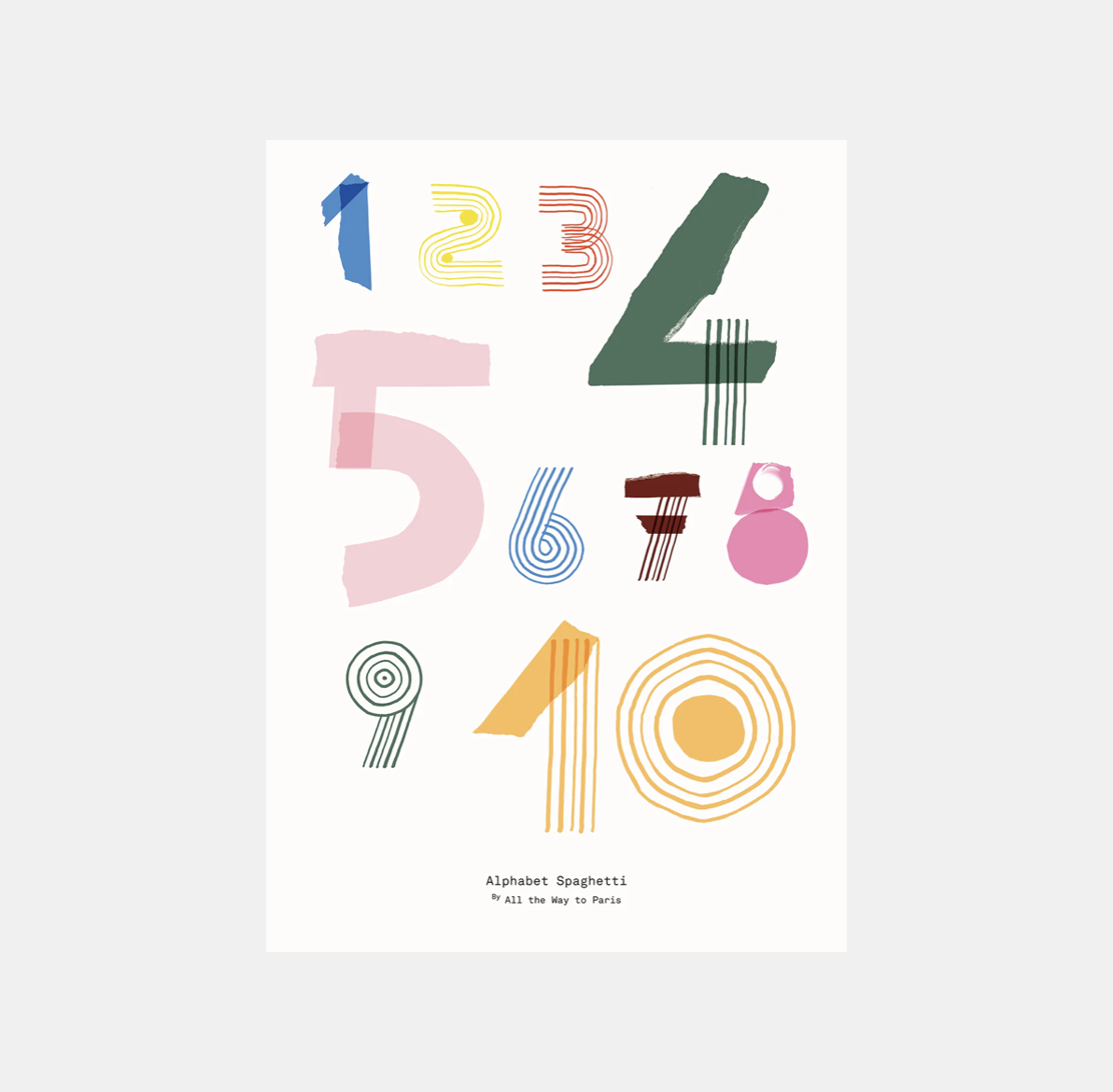 PAPER COLLECTIVE Alphabet Numbers - 50x70 Art print