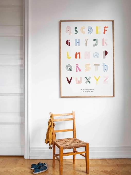 PAPER COLLECTIVE Alphabet Spaghetti colourful (English) - 50x70 Art print
