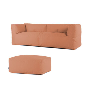 BRYCK Couch 3 seat + Hocker - Ecollection Orange - SHOWROOM MODEL