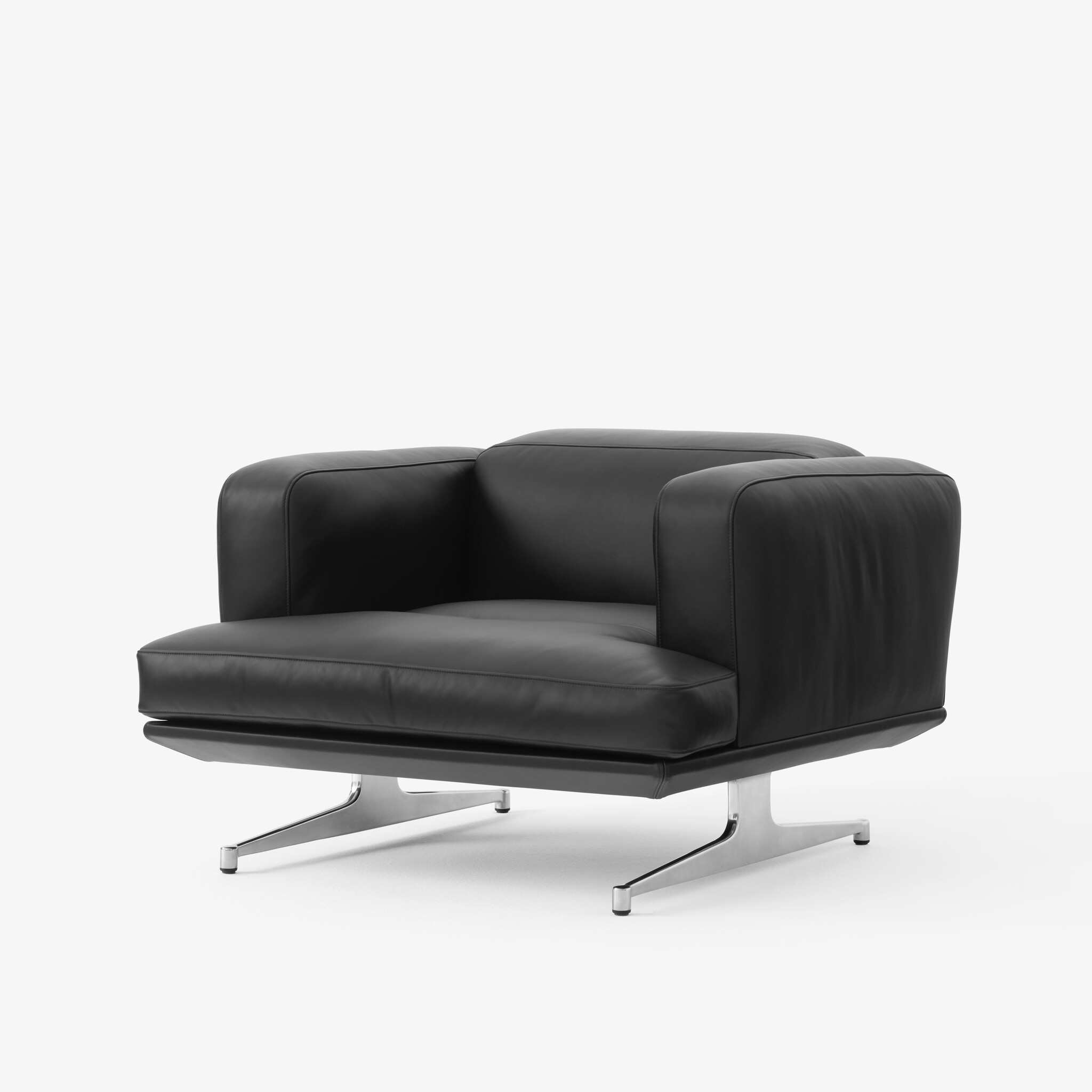&Tradition Inland AV21 - Noble Black Leather/Polished aluminium