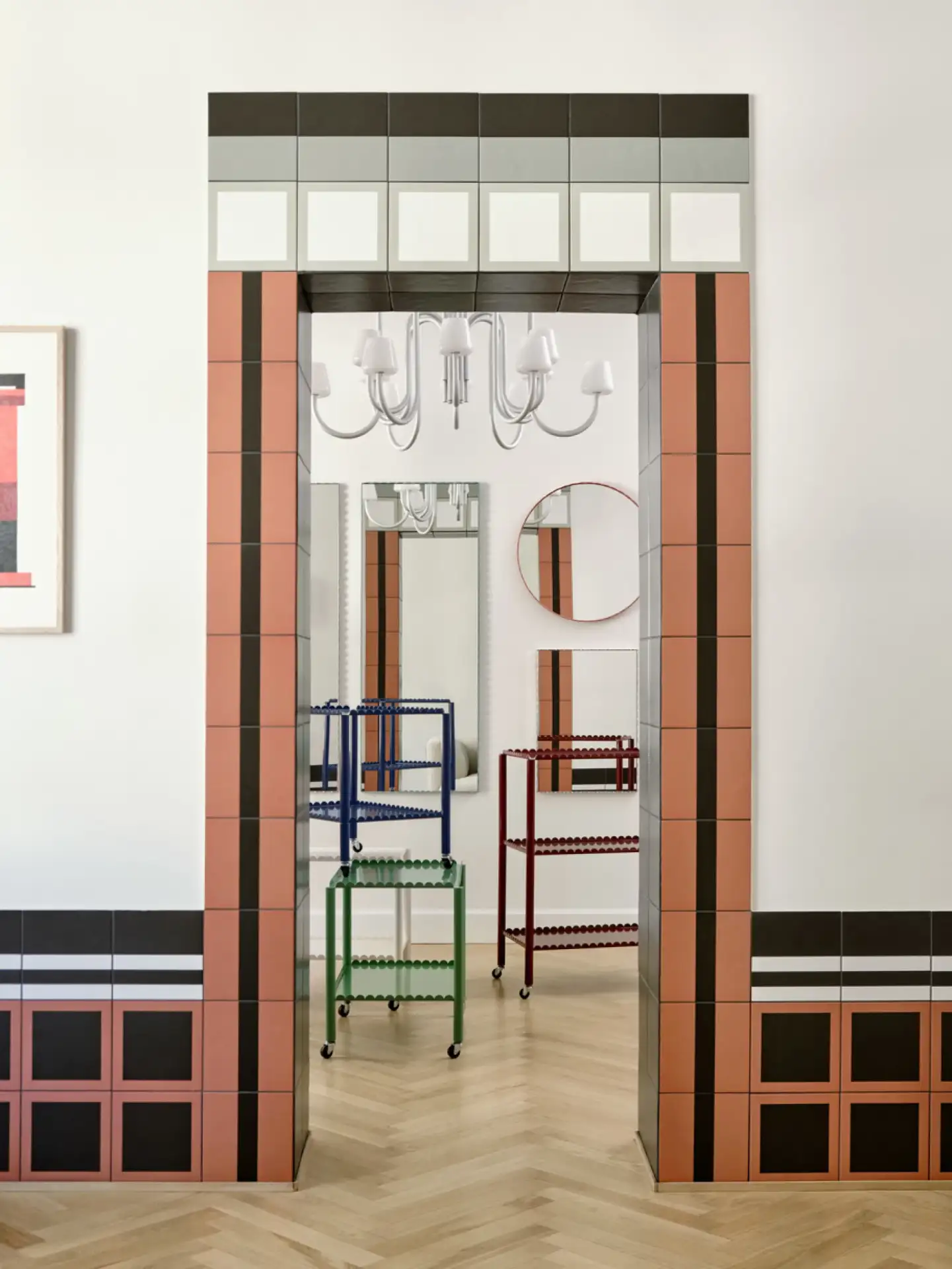 HAY Arcs Mirror Round - Red