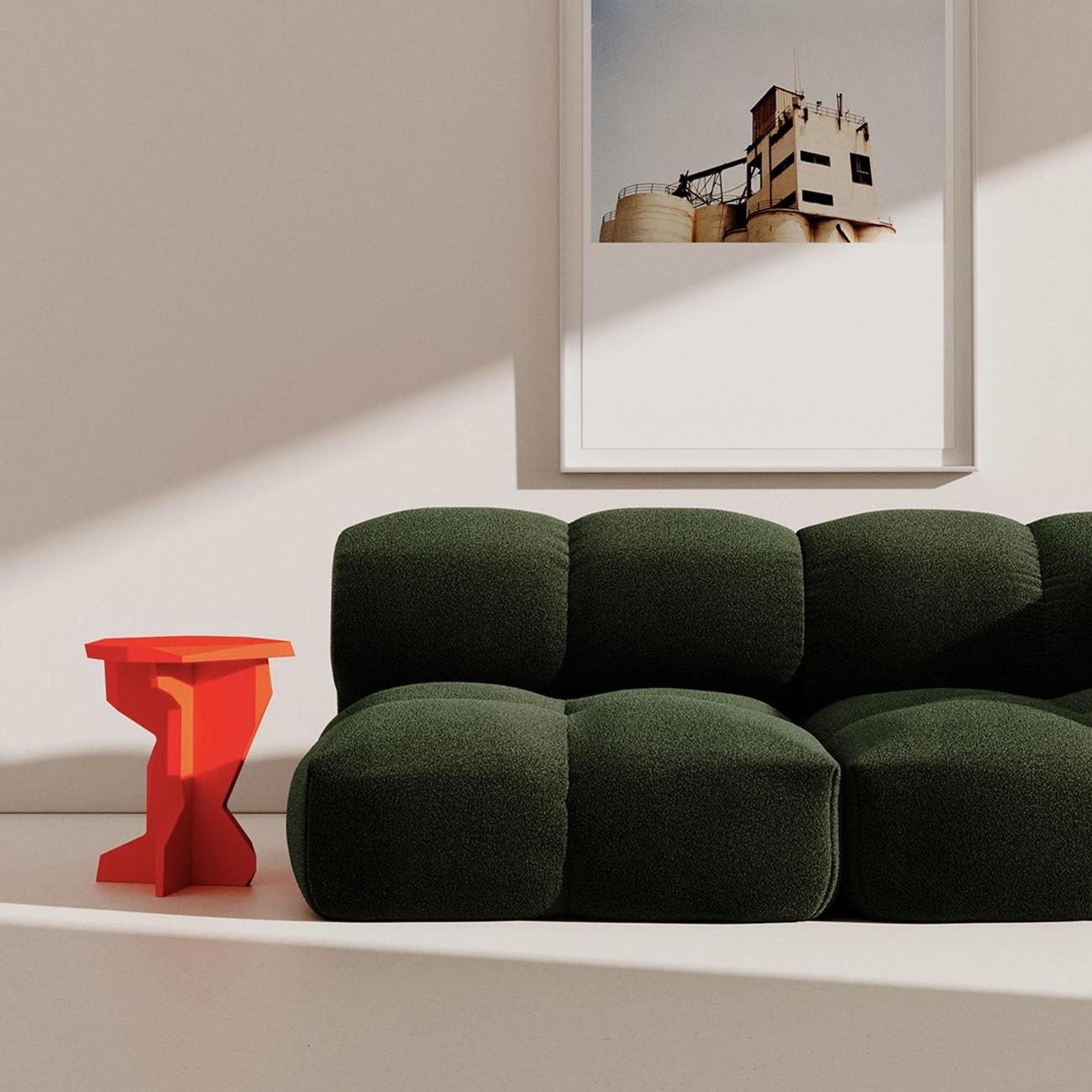 OBJEKTE UNSERER TAGE Sander Sofa Design 06 Max Left - Steelcut 0562 Sienna Red