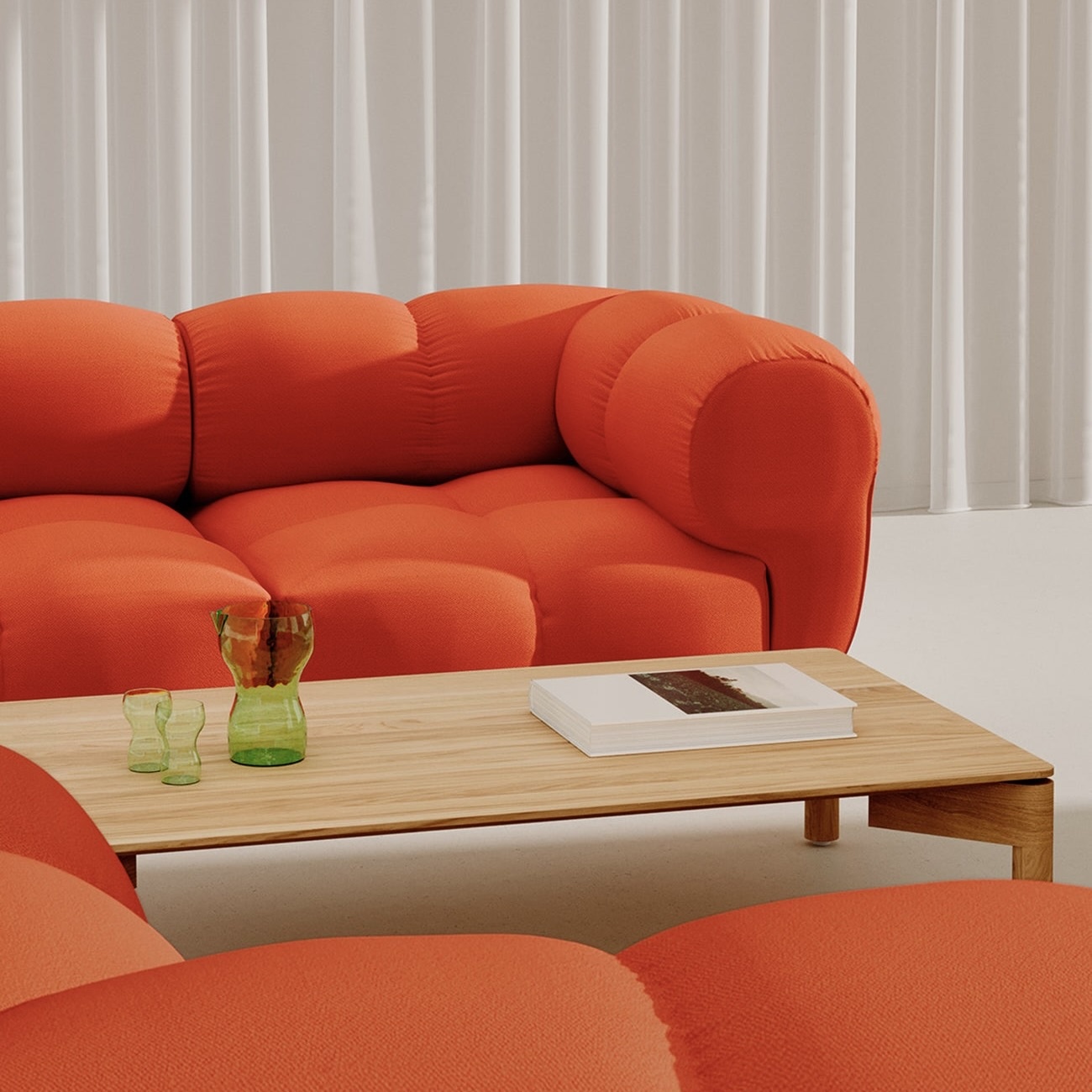OBJEKTE UNSERER TAGE Sander Sofa Design 06 Max Left - Steelcut 0562 Sienna Red