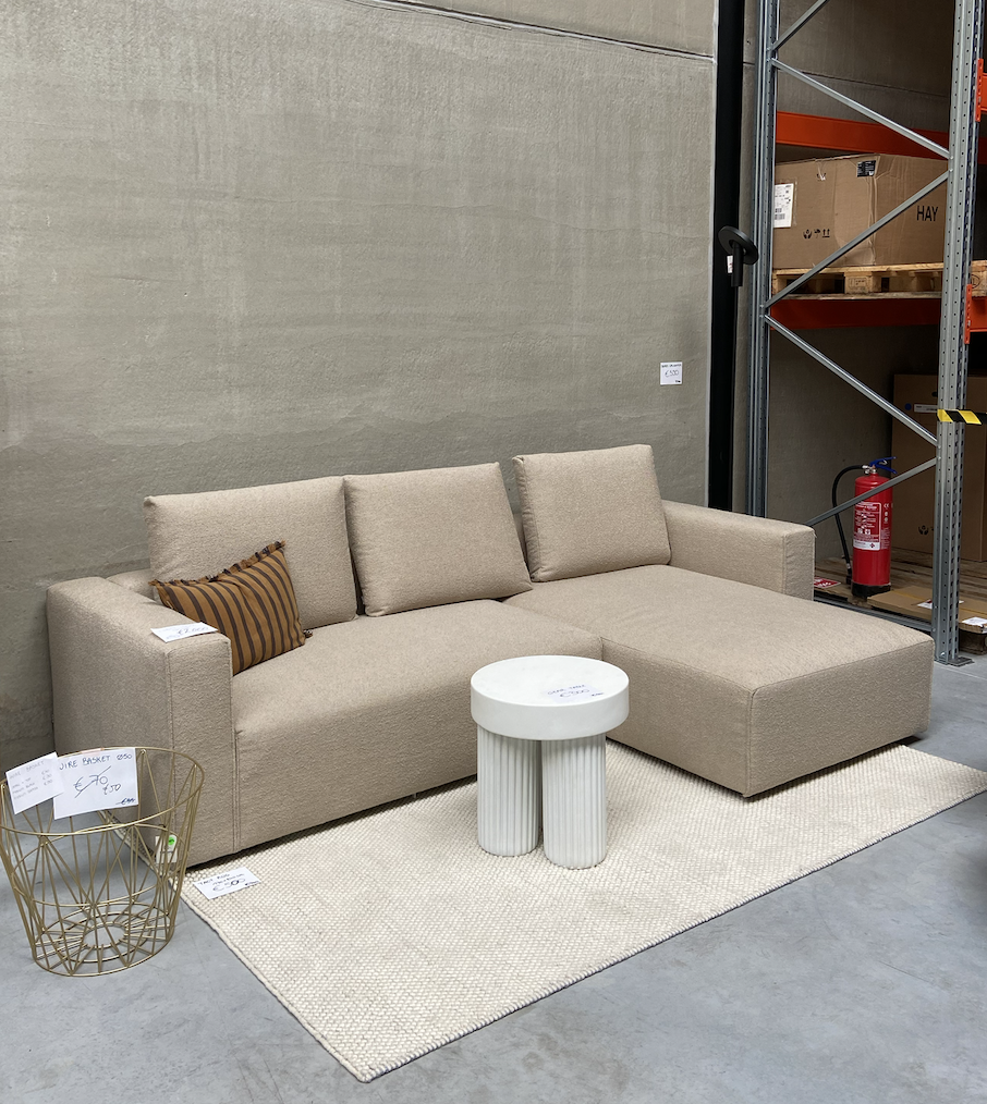 Sits Liam 2 seater + chaise longue with 3 foam cushions 72x54 - Heather light beige