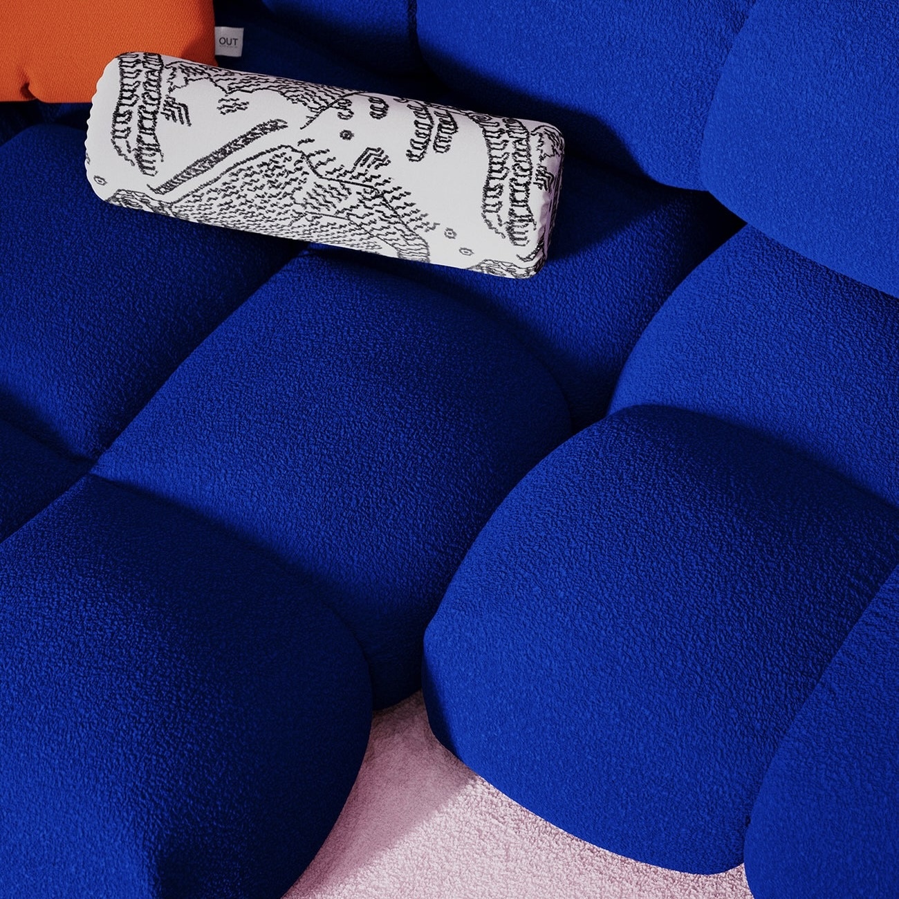 OBJEKTE UNSERER TAGE Sander Sofa Design 05 Left - Berlin 641 Cobalt Blue