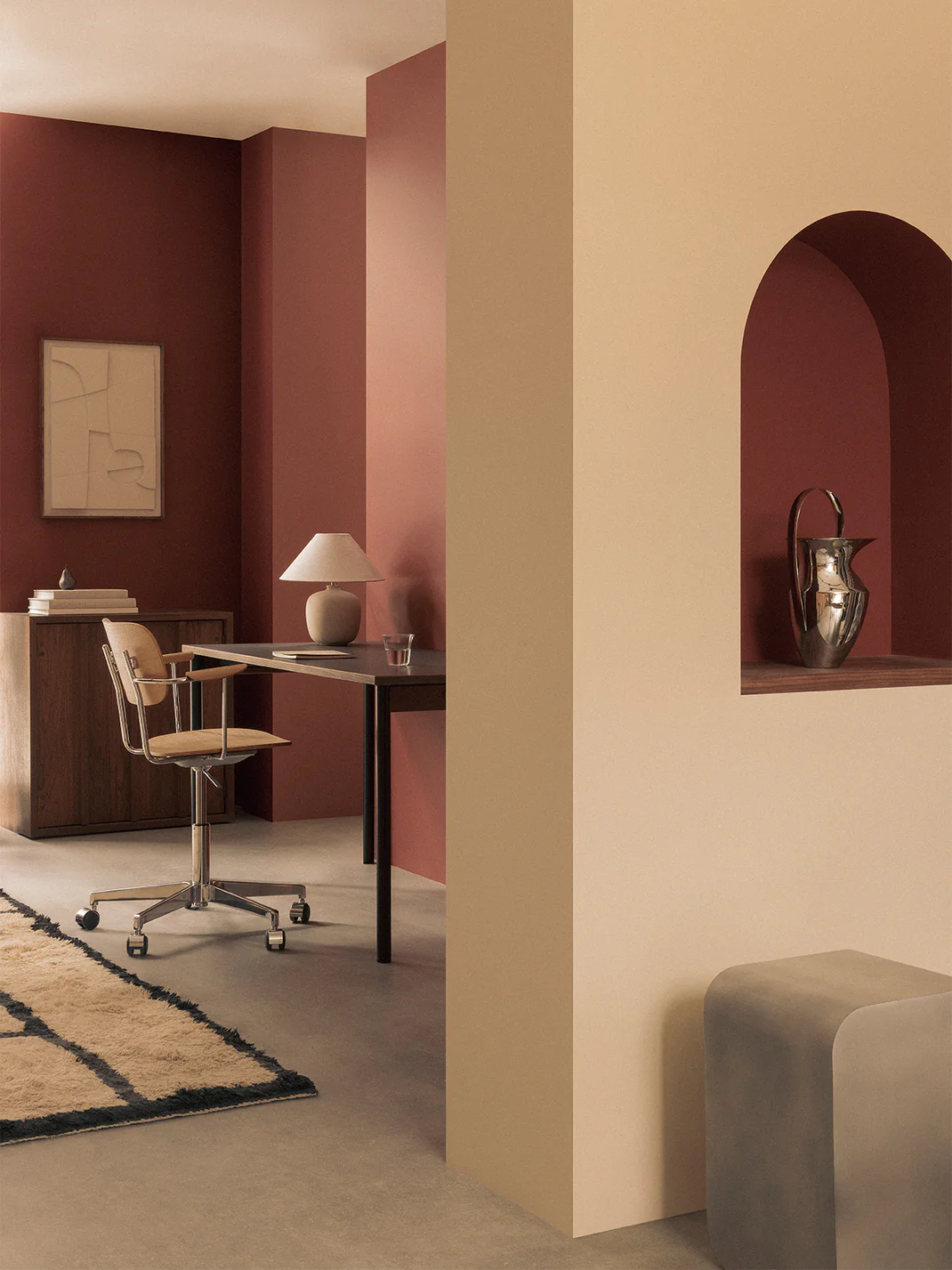 Audo Copenhagen Co Task Chair, Seat Upholstered, Aluminium base