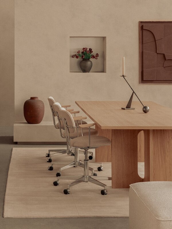 Audo Copenhagen Co Task Chair, Fully Upholstered w/armrest, Aluminium base