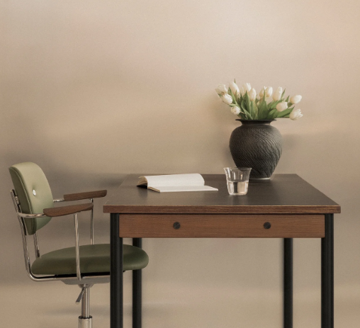 Audo Copenhagen Co Task Chair, Fully Upholstered w/armrest, Aluminium base