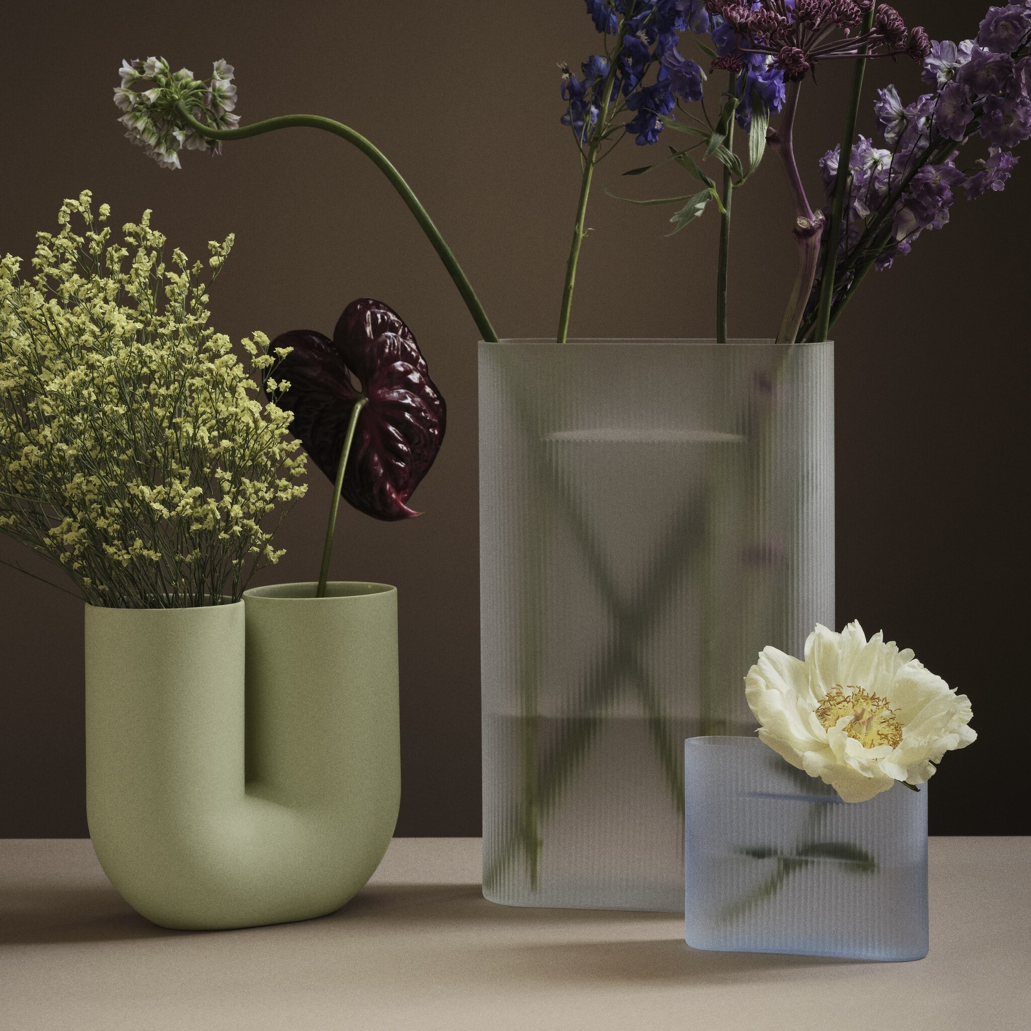 Muuto Ridge Vase - H16,5 Frosted