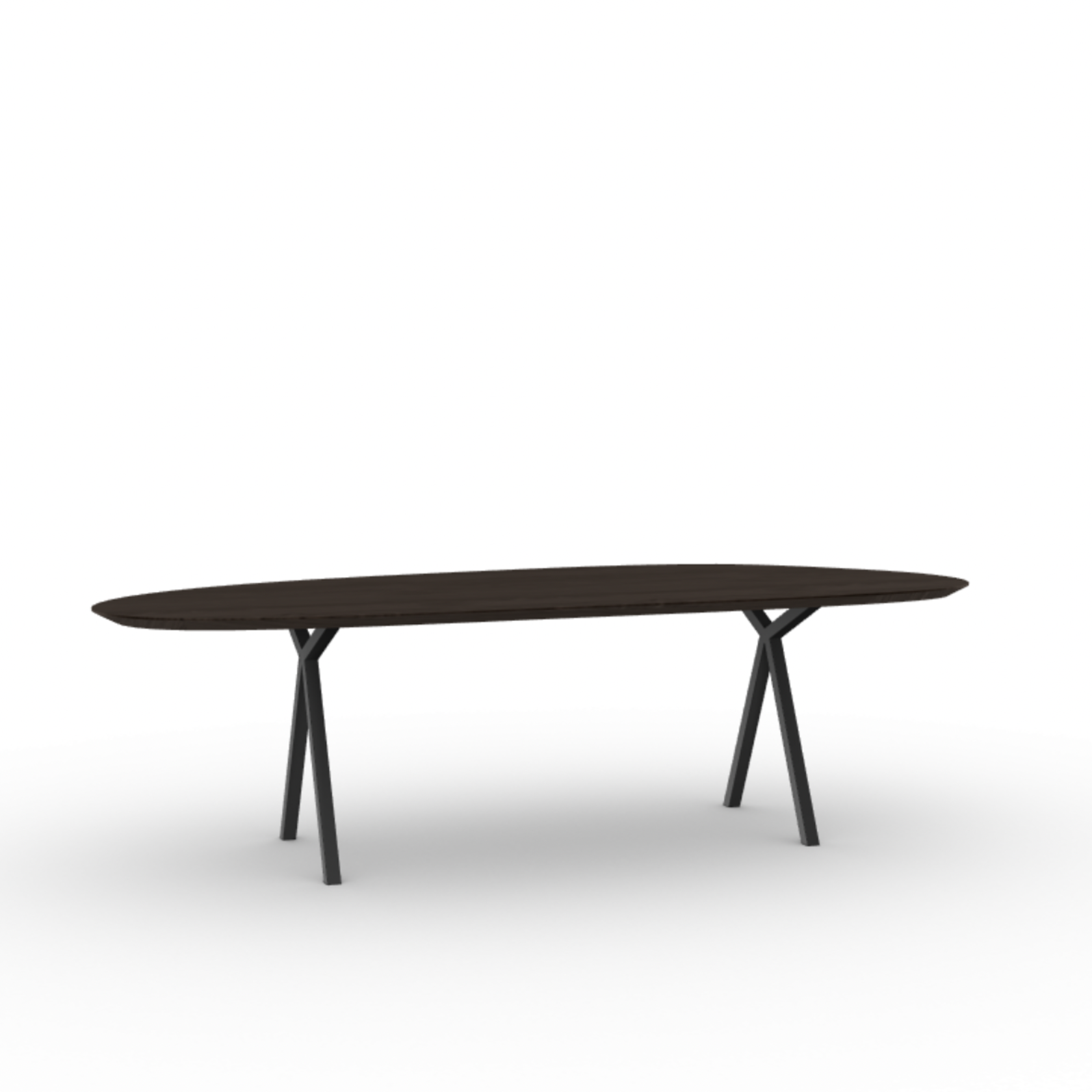 STUDIO HENK Blob eettafel - Slim X-type - Eiken gerookt gebeitst  220 x 100 cm