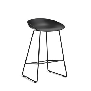 HAY AAS32 H65 Black base  2.0/black water-based lacquered oak veneer/powder coated steel footrest Black incl felt glides