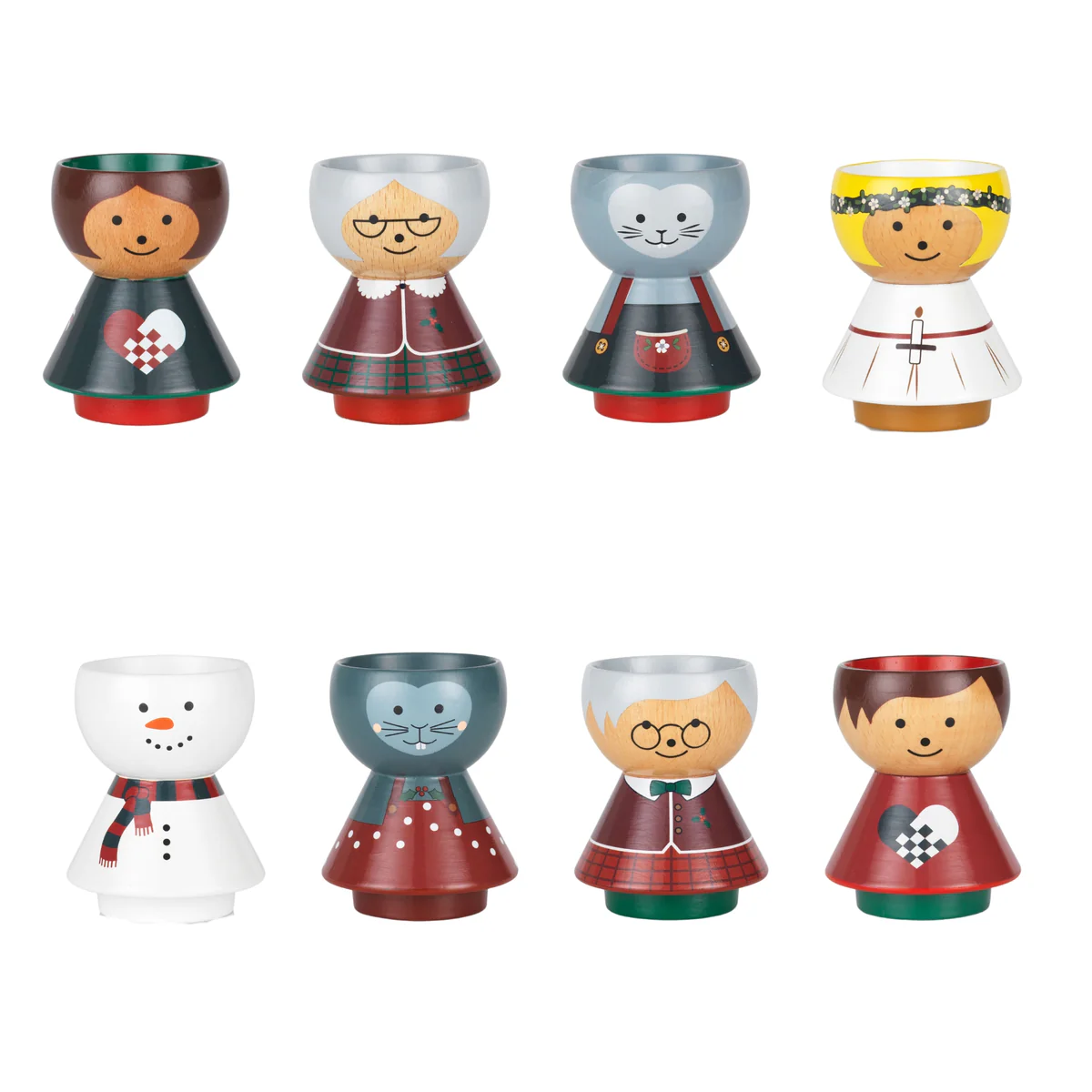 Lucie  Kaas Bordfolk egg holder Christmas Mouse Green