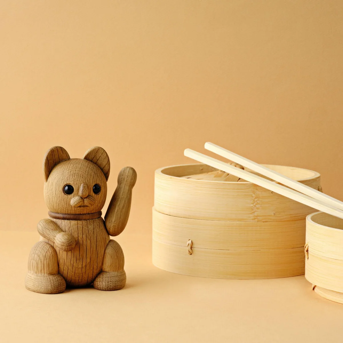 Lucie Kaas Lucky Cat - Oak & Walnut