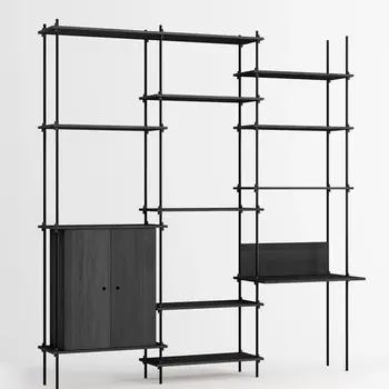 Moebe Shelving System – s.255.3.E Smoked Oak