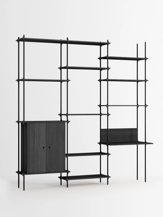 Moebe Shelving System – s.255.3.E Smoked Oak