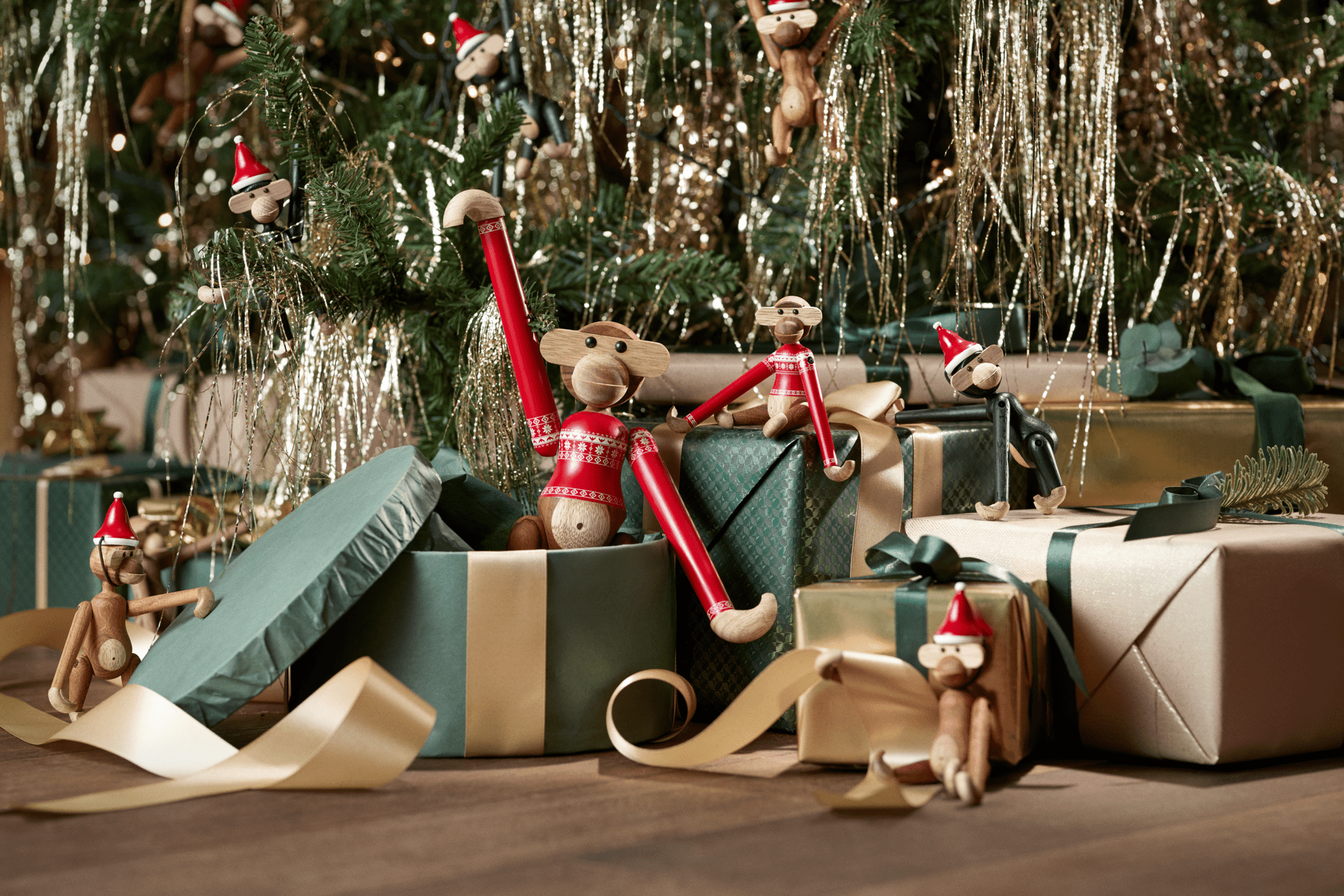 Kay Bojesen Christmas Jumper Monkey 2024 Small - Teak/Limba