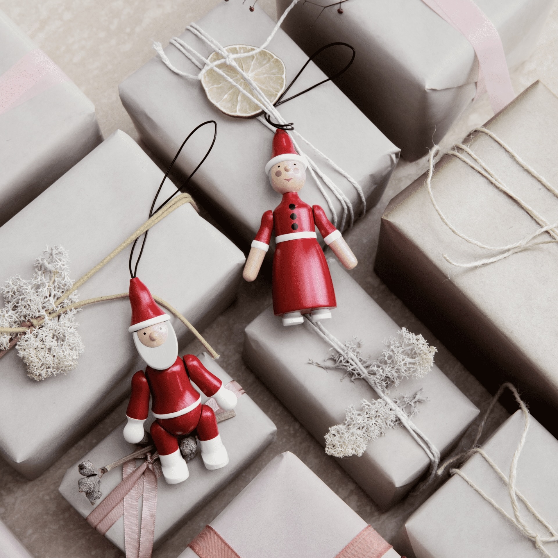 Kay Bojesen Santa Claus and Santa Clara - Red/White