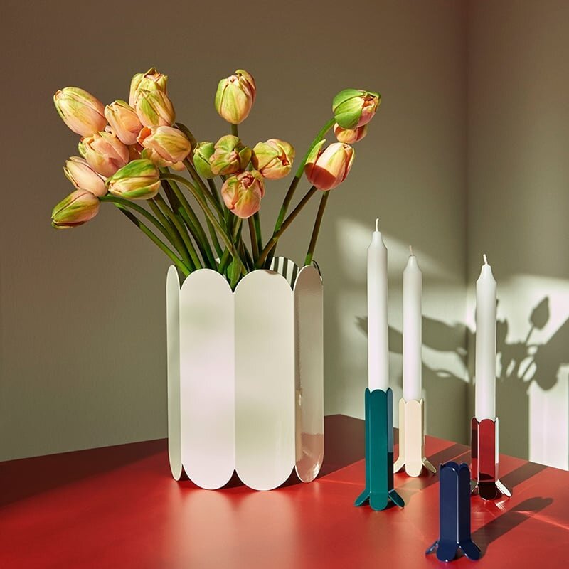 HAY Arcs Candleholder L Red
