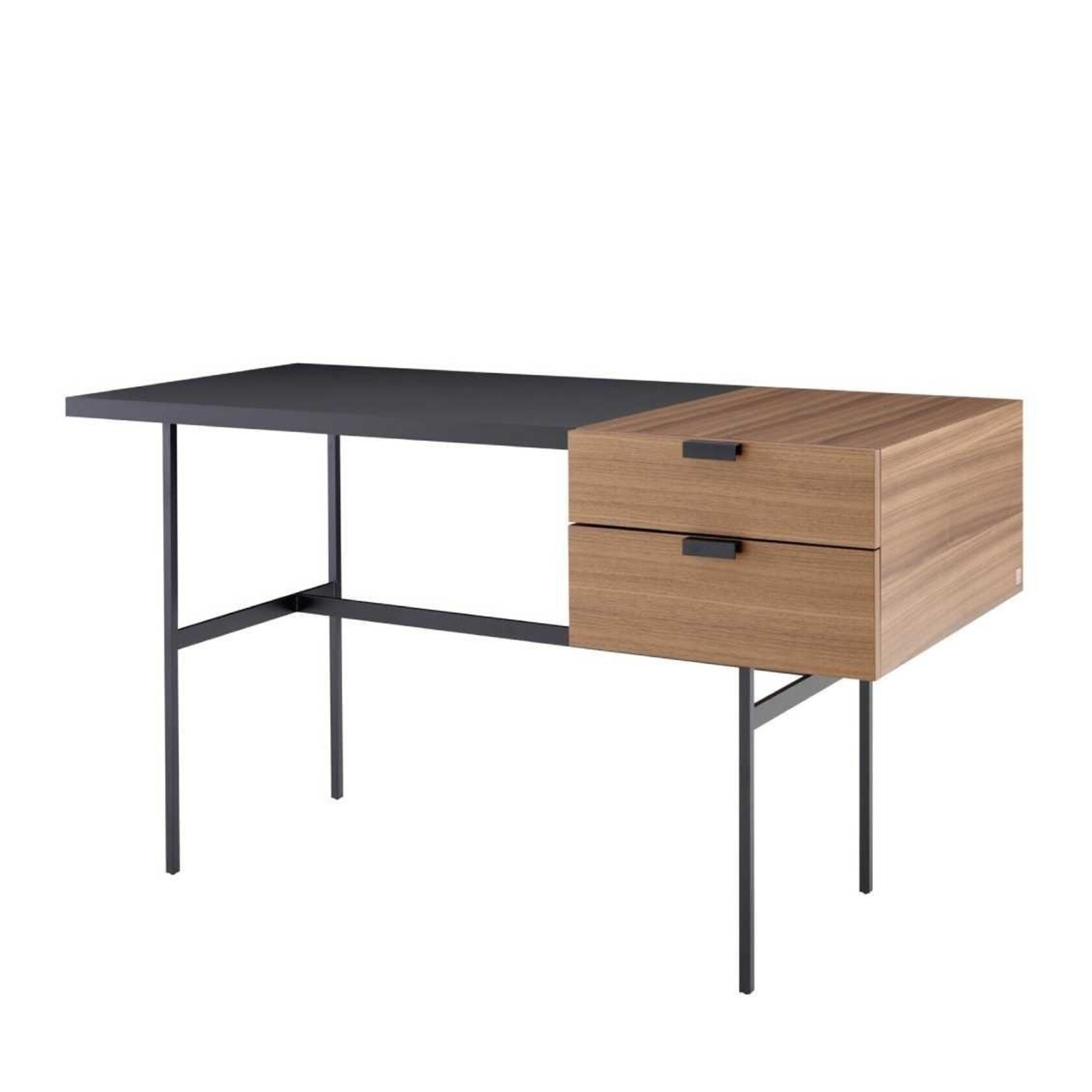 Ligne Roset Tanis Desk - Walnut/Black Fenix Laminate