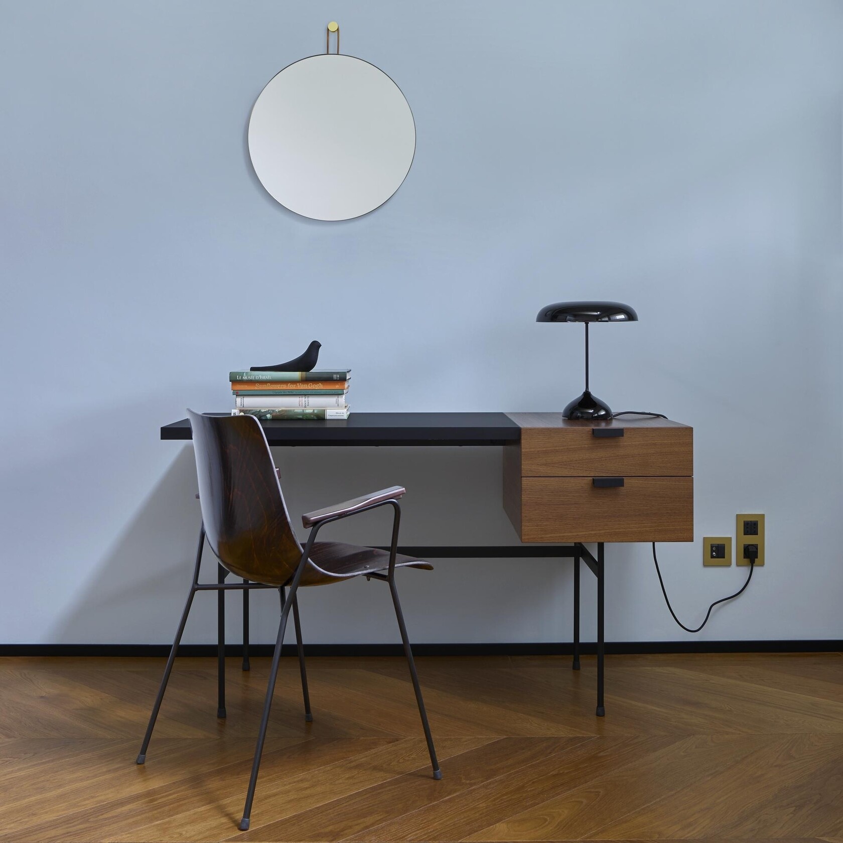 Ligne Roset Tanis Desk - Walnut/Black Fenix Laminate
