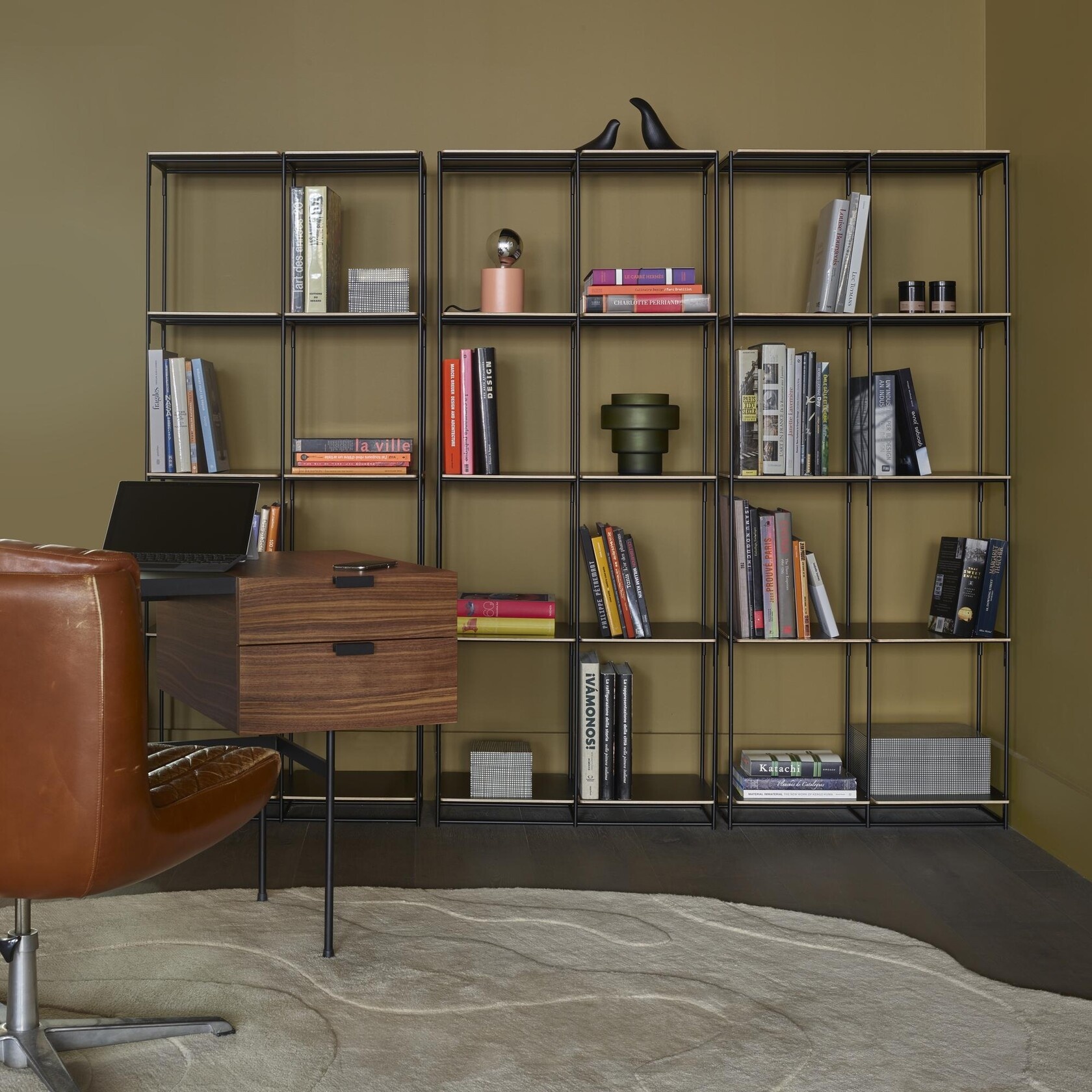 Ligne Roset Tanis Desk - Walnut/Black Fenix Laminate