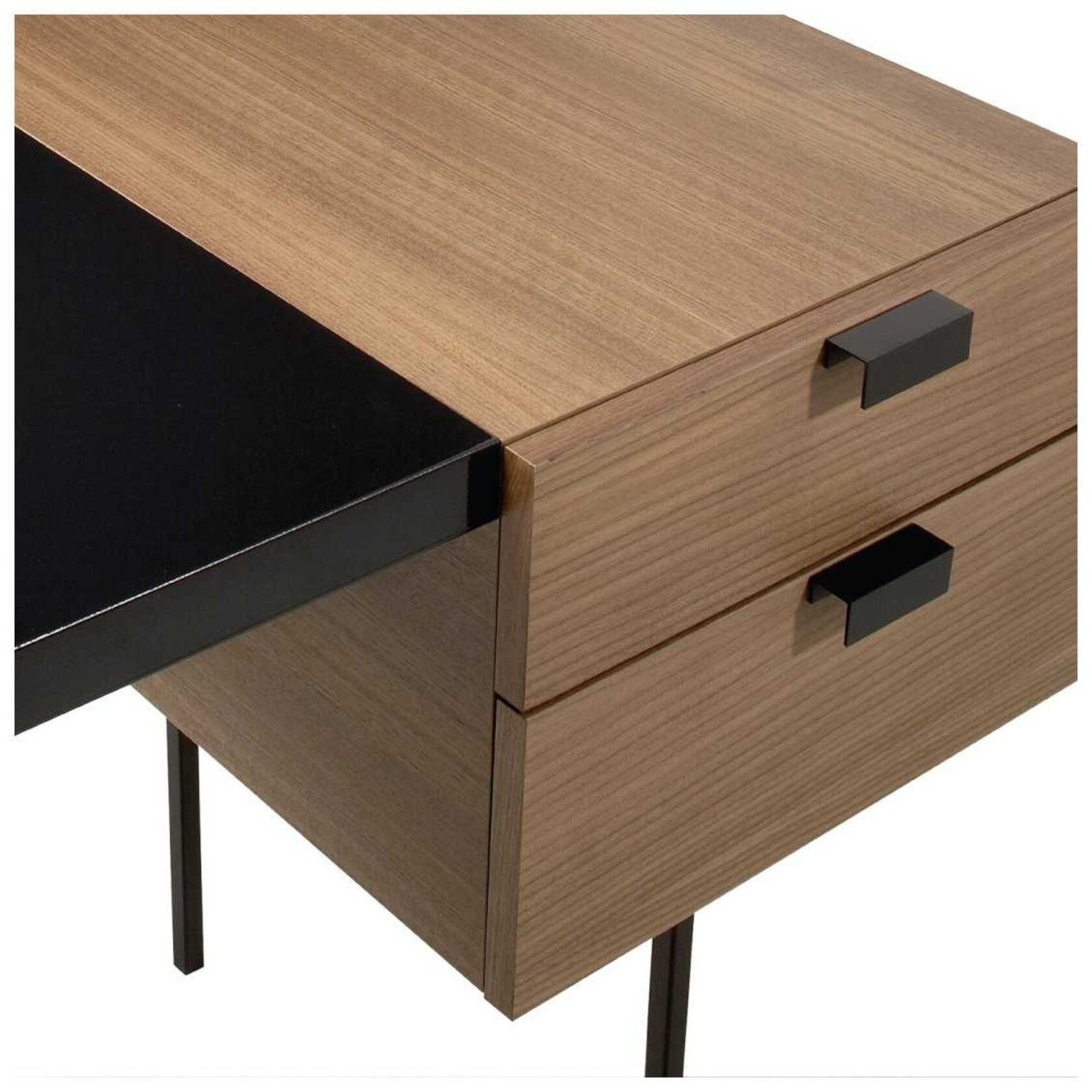 Ligne Roset Tanis Desk - Walnut/Black Fenix Laminate