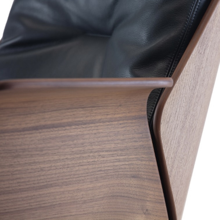 Prostoria Rei Easy Chair with armrests - Divina 80/Walnut Lacquer