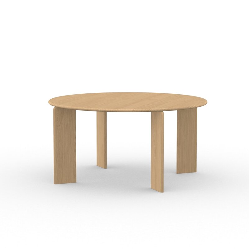 STUDIO HENK Eettafel rond - Soft - 130 cm - ronde rand - Eiken natural hardwax olie
