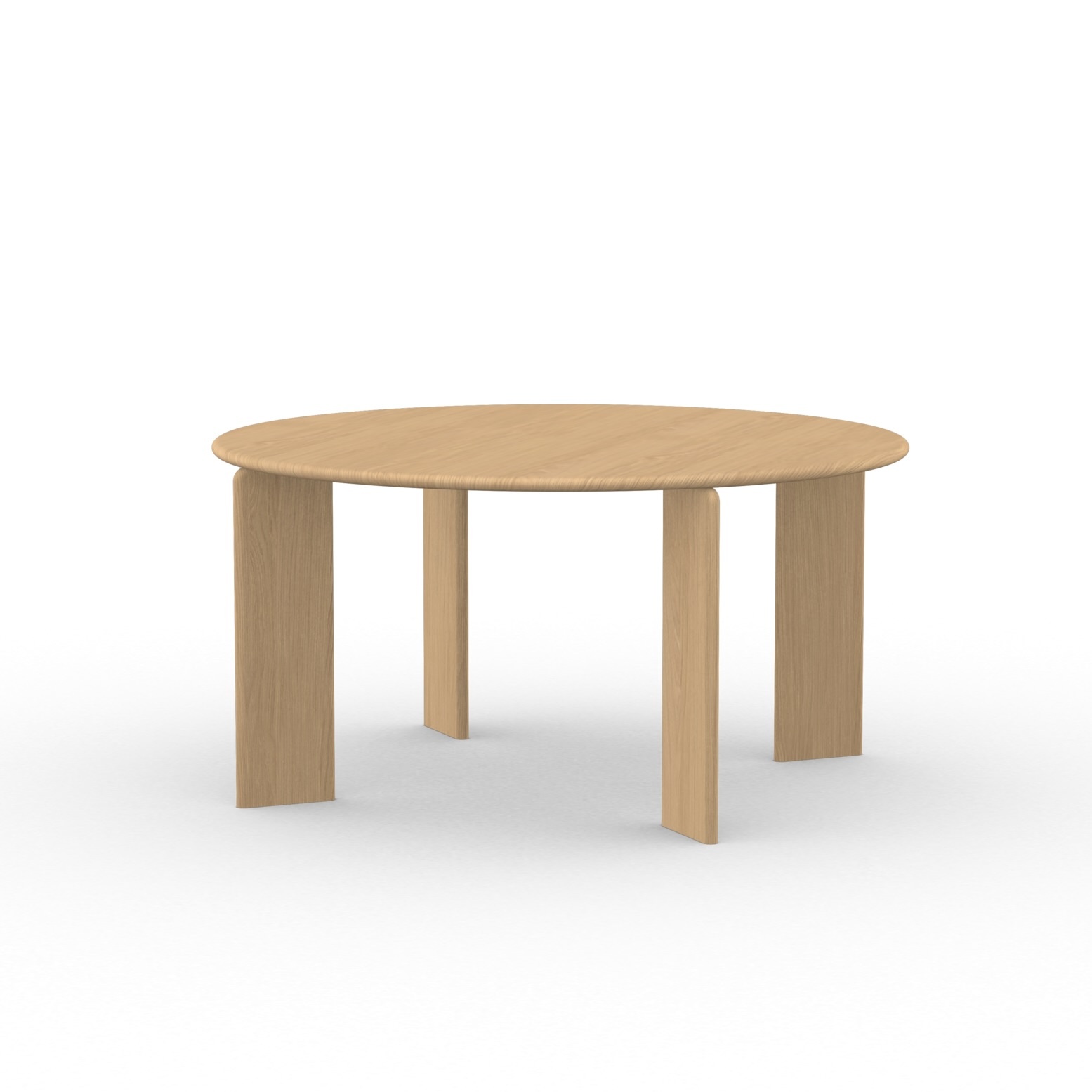 STUDIO HENK Eettafel rond - Soft - 130 cm - ronde rand - Eiken natural hardwax olie