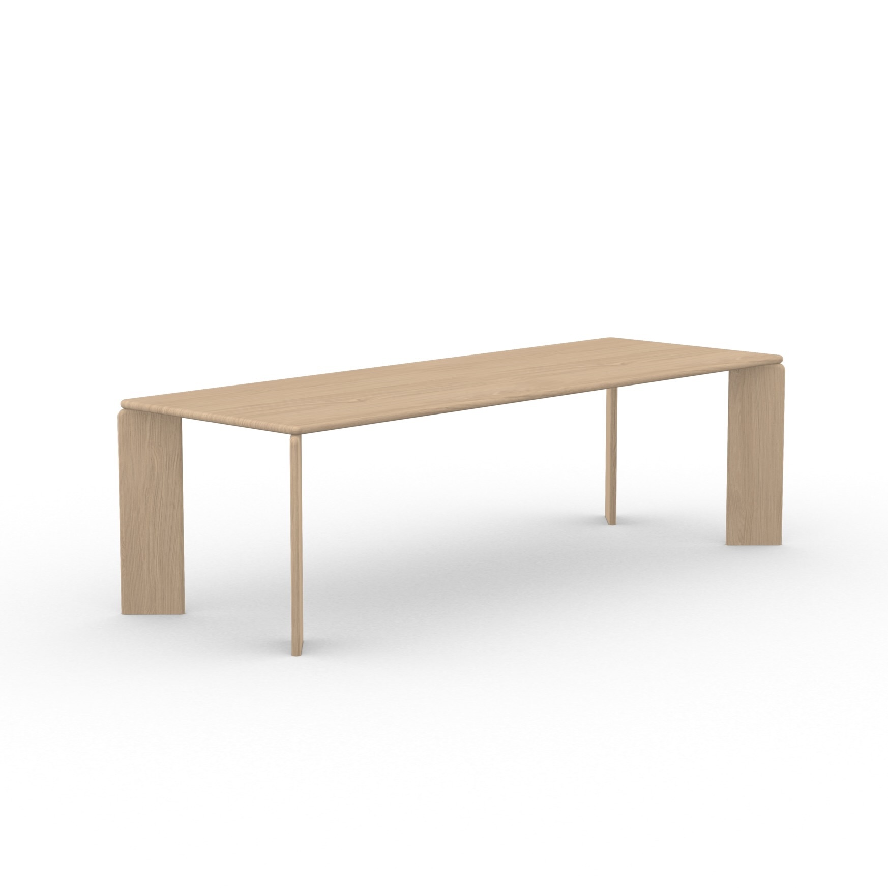STUDIO HENK Eettafel rechthoekig - Soft - 240 x 90 cm - ronde rand - Eiken natural light hardwax olie