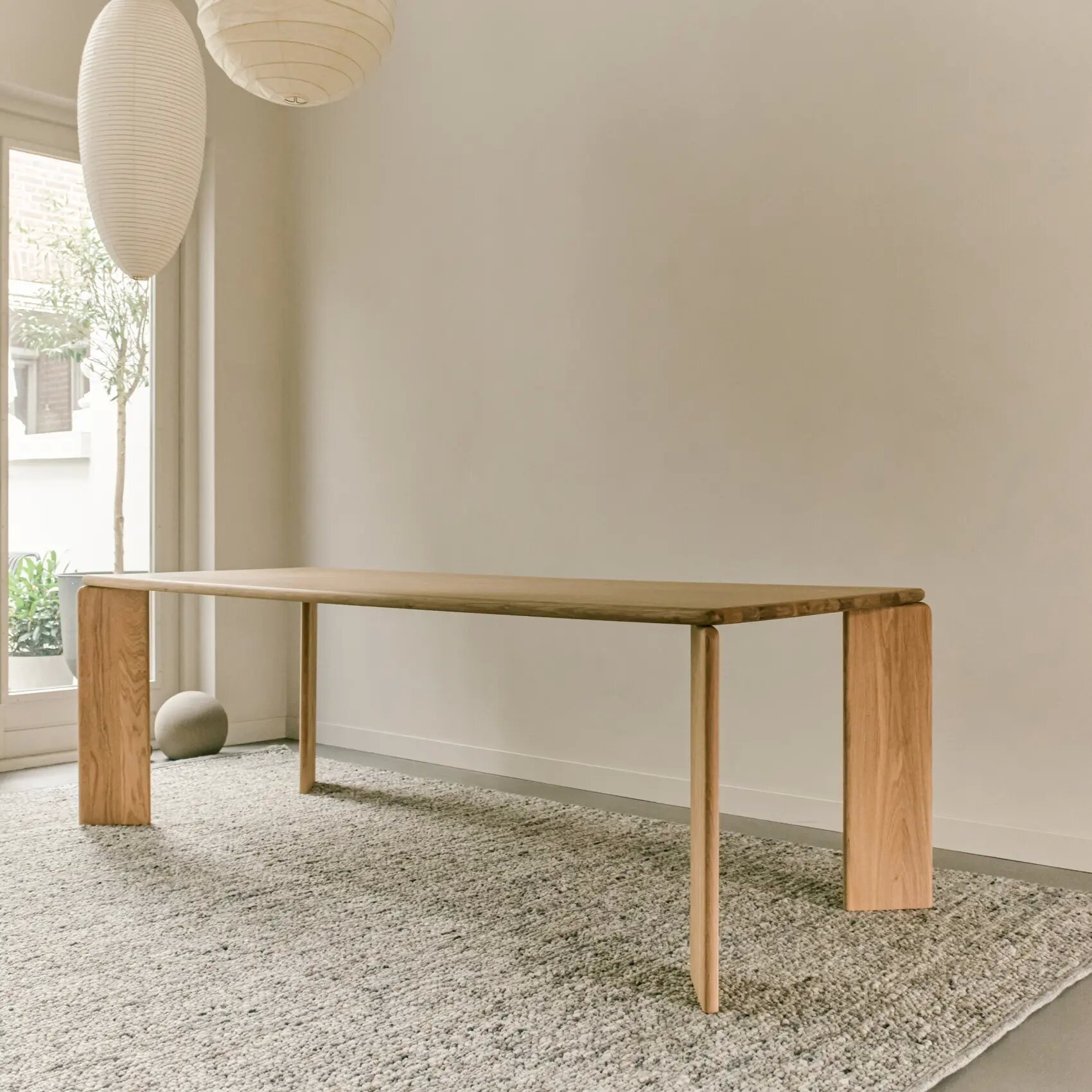 STUDIO HENK Eettafel rechthoekig - Soft - 240 x 90 cm - ronde rand - Eiken natural light hardwax olie