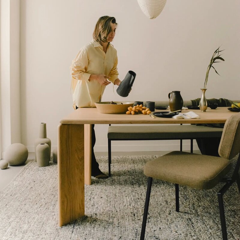 STUDIO HENK Eettafel rechthoekig - Soft - 240 x 90 cm - ronde rand - Eiken natural light hardwax olie