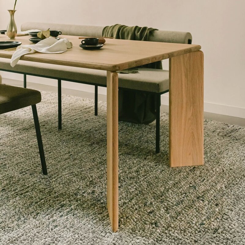 STUDIO HENK Eettafel rechthoekig - Soft - 240 x 90 cm - ronde rand - Eiken natural light hardwax olie