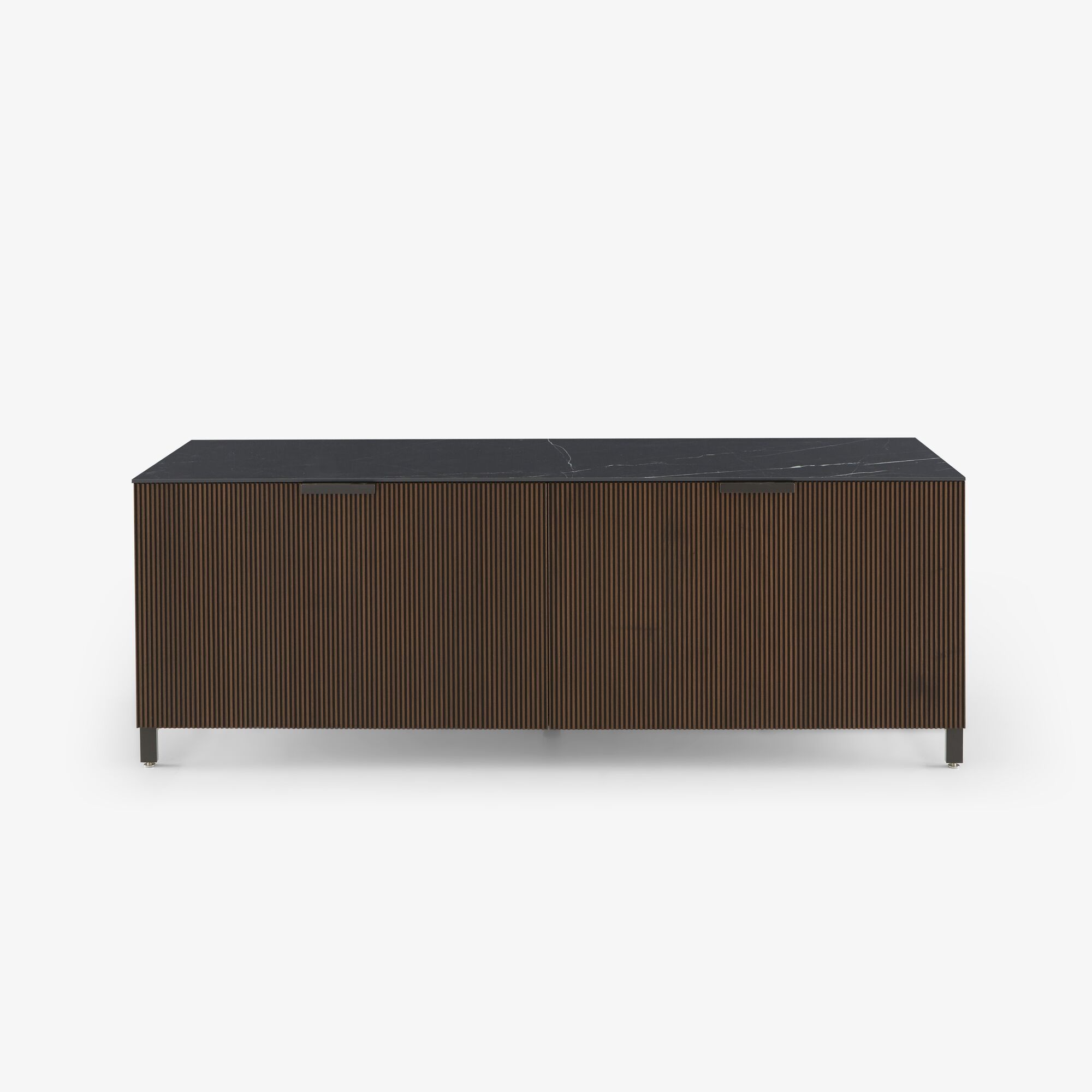 Ligne Roset Selvans Tv cabinet 1 drawer + 1 flap door - Walnoot/Keramiek