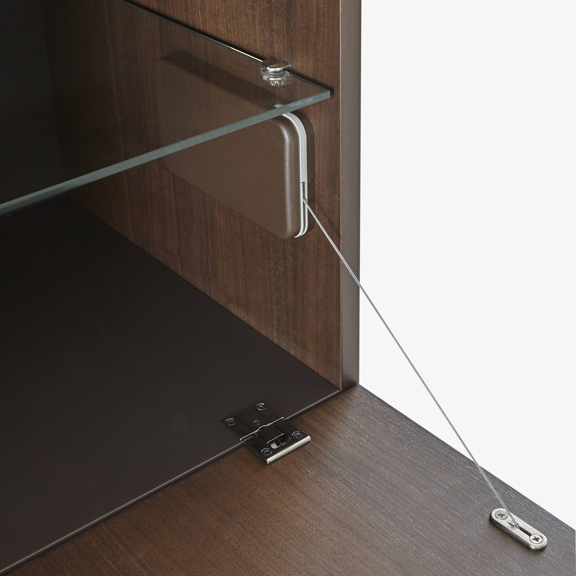 Ligne Roset Selvans Tv cabinet 1 drawer + 1 flap door - Walnoot/Keramiek