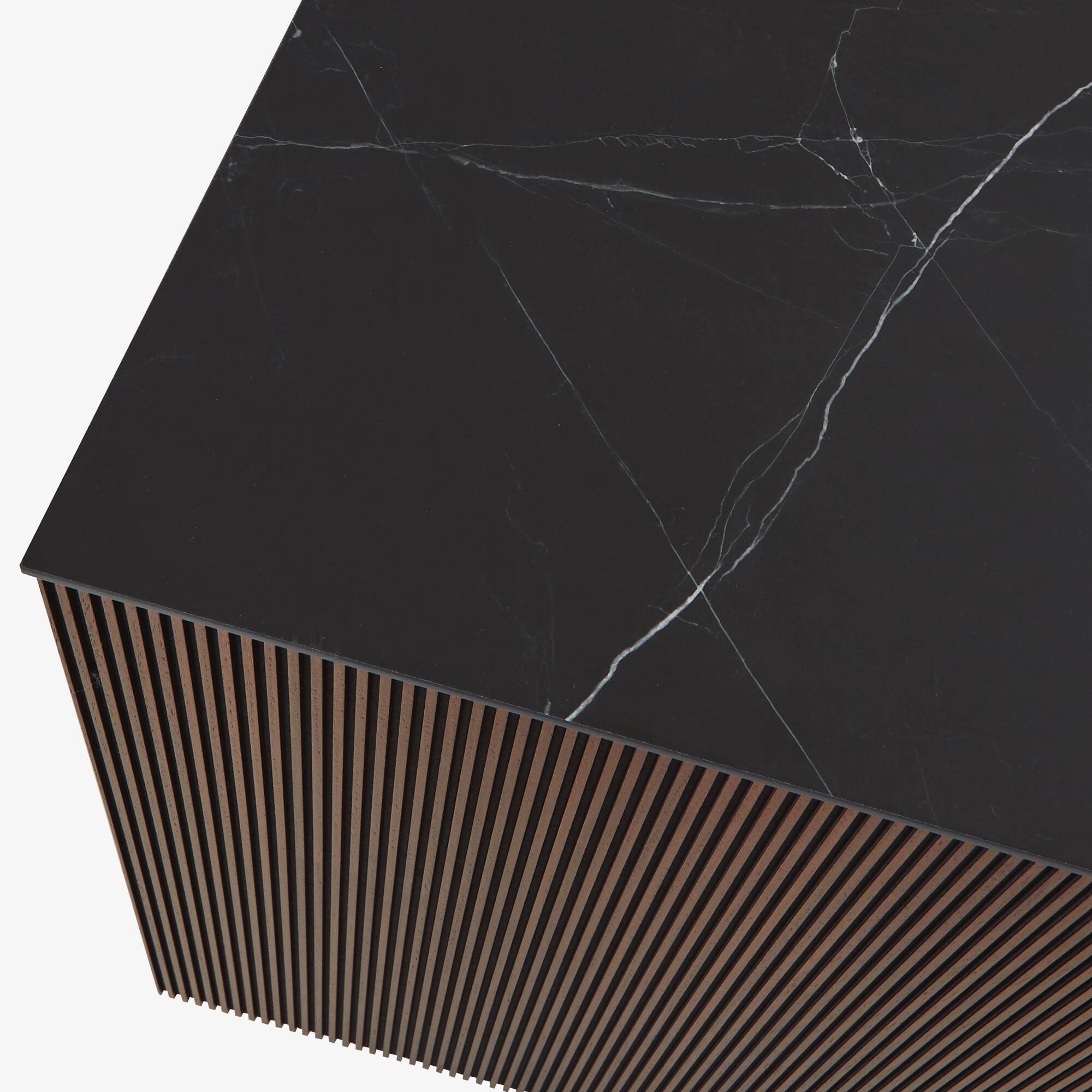 Ligne Roset Selvans Tv cabinet 1 drawer + 1 flap door - Walnoot/Keramiek