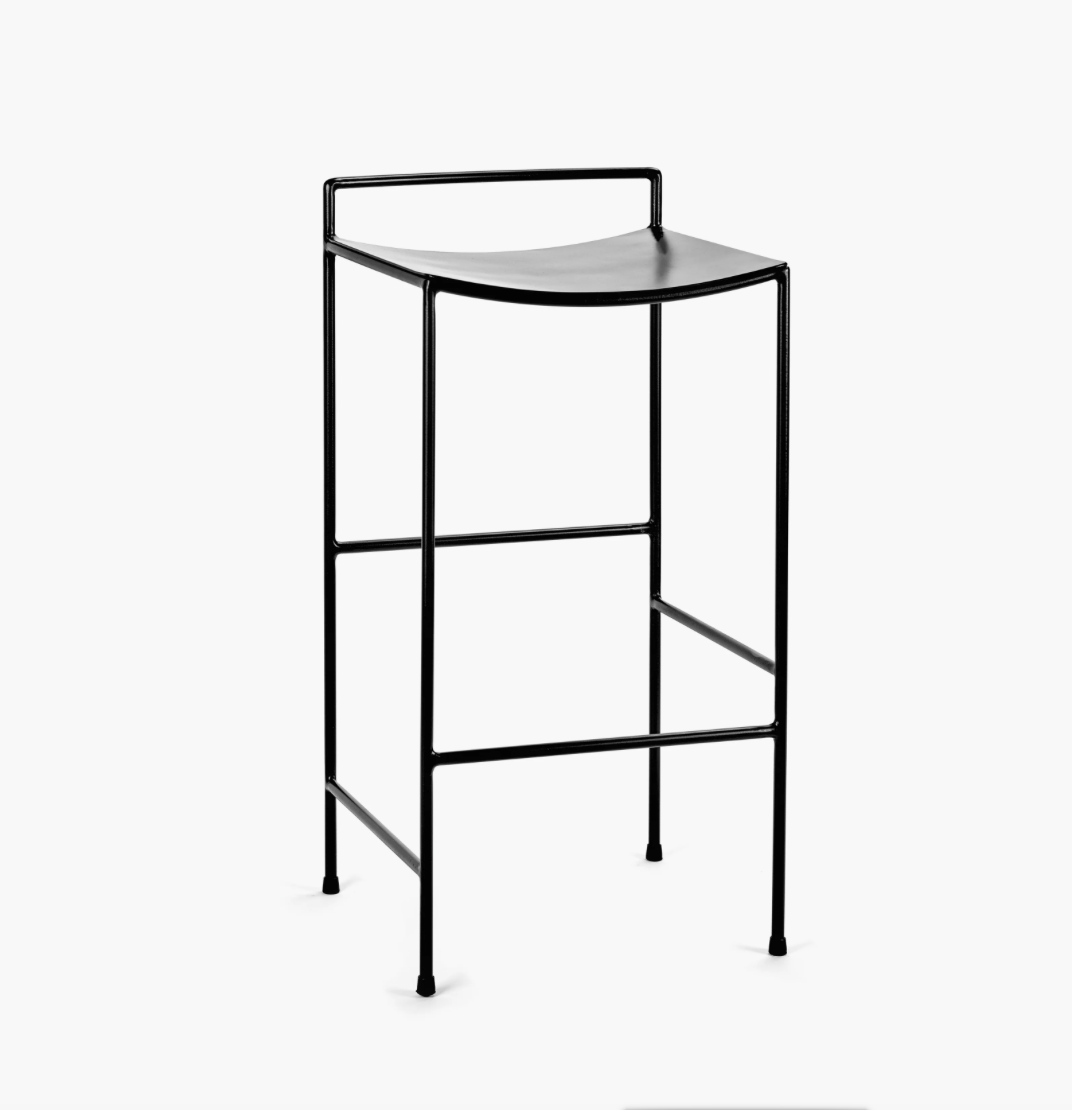 Serax Bar Stool Metal Black Nello Metal Sculptures