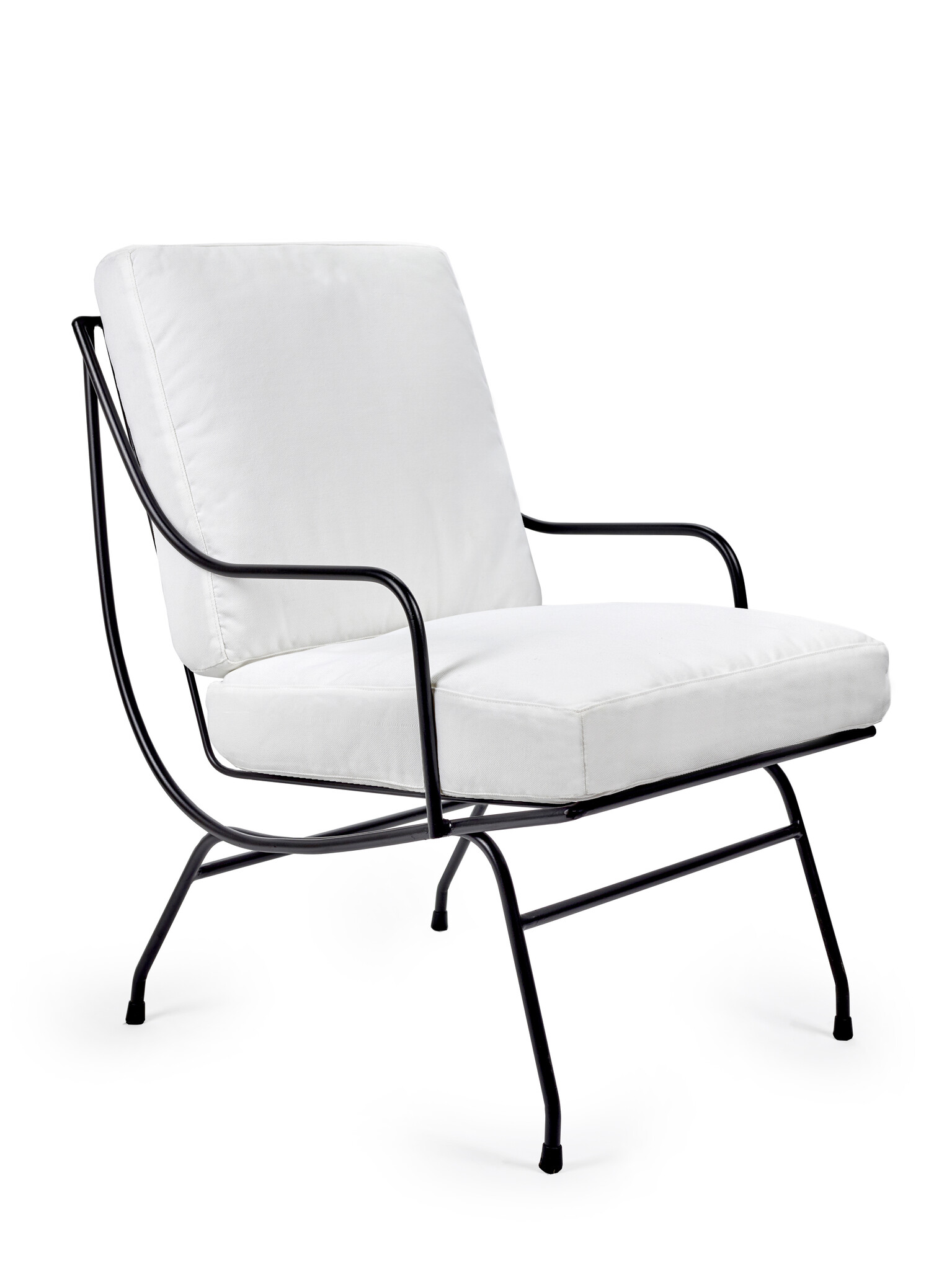 Serax Lounge Chair with Cushion White Stresa Metal Sculptures