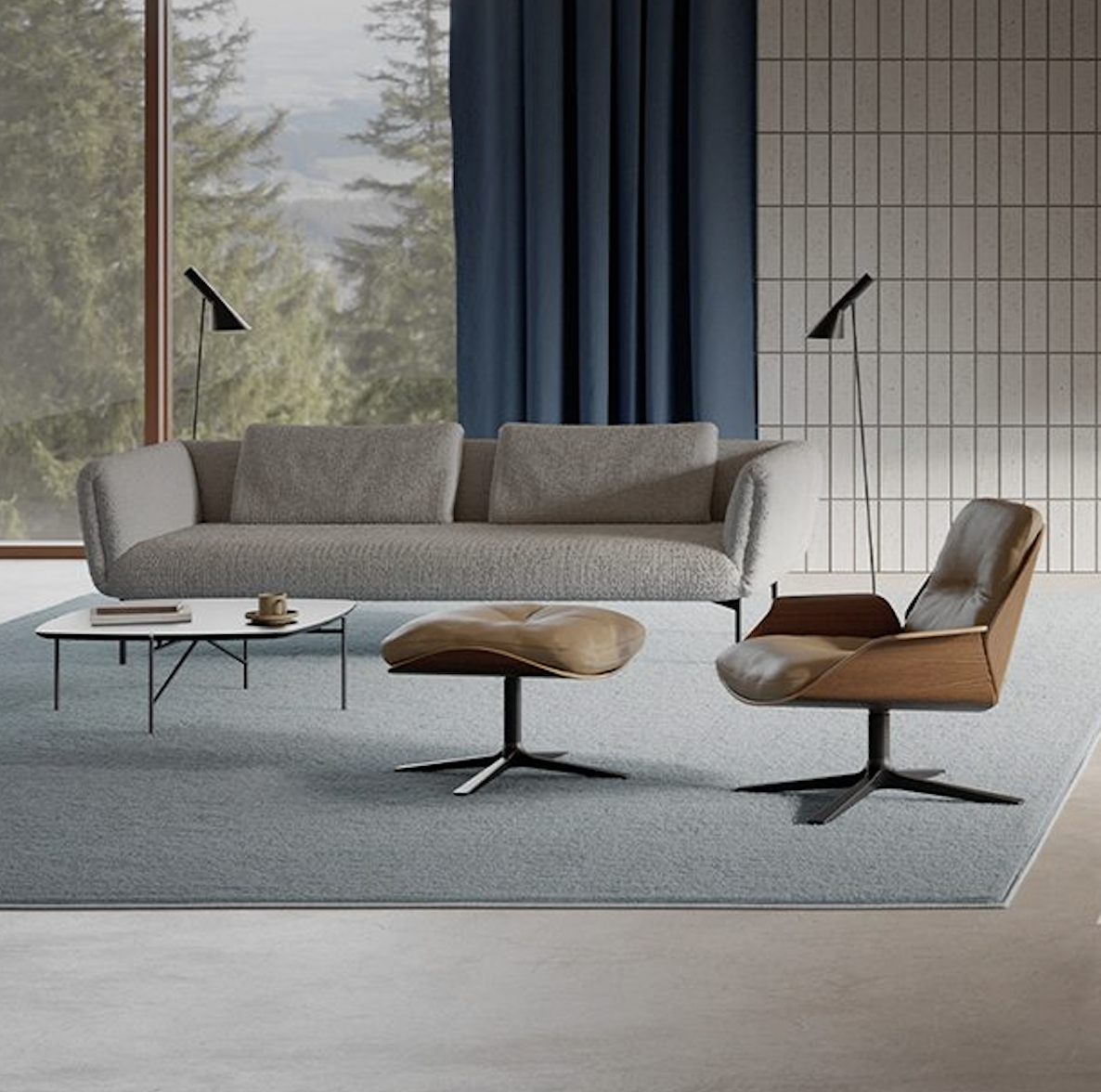 Prostoria Rei Easy Chair with armrests - Divina 80/Walnut Lacquer