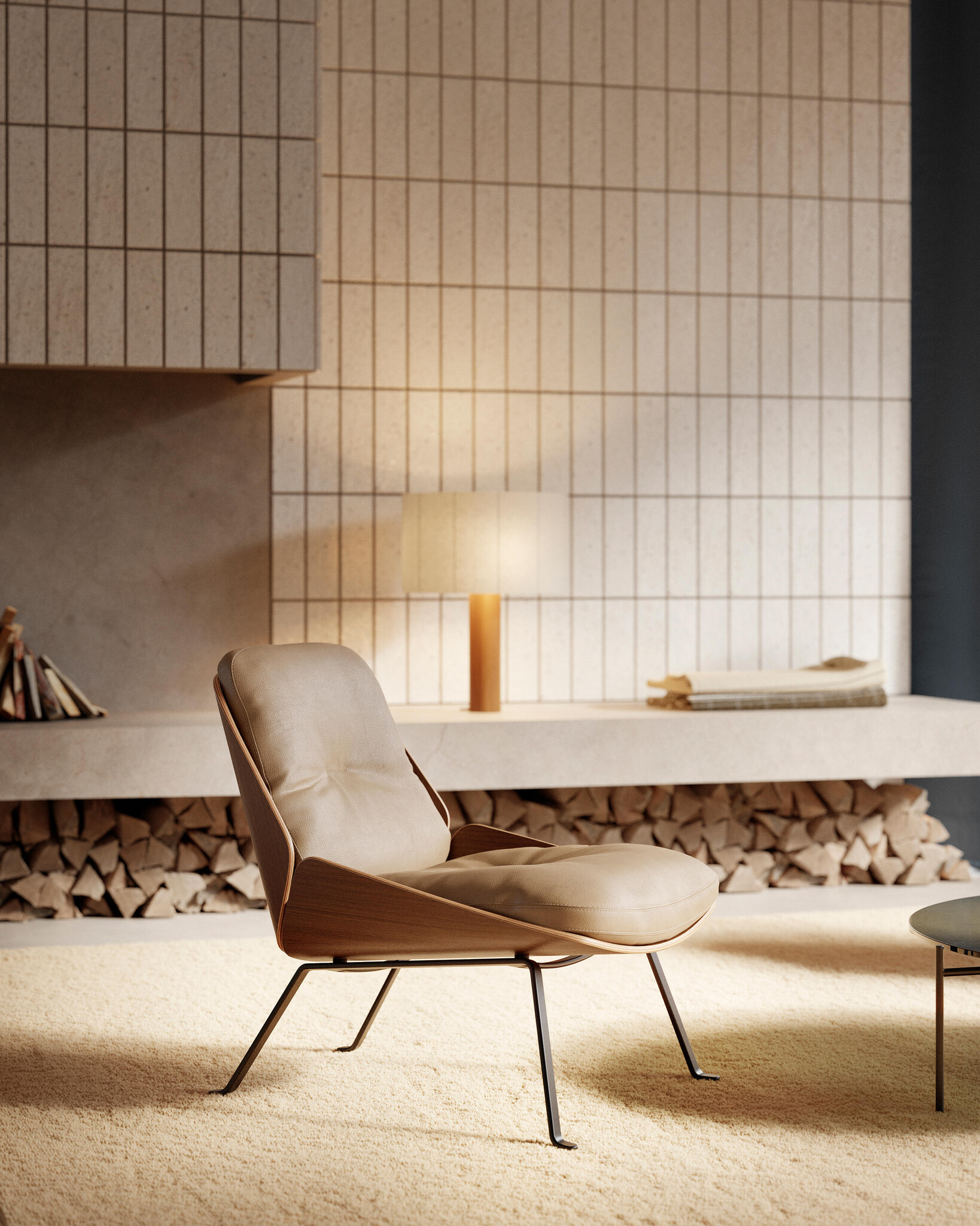 Prostoria Rei Easy Chair with armrests - Divina 80/Walnut Lacquer