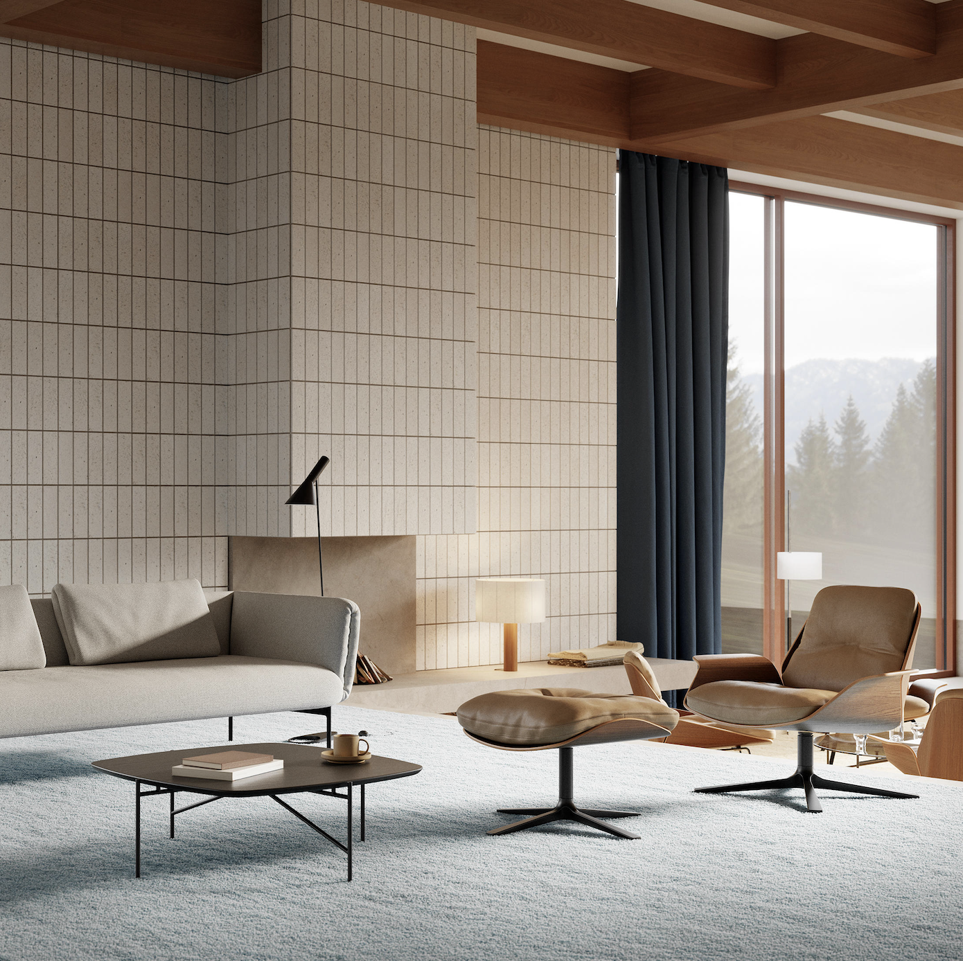 Prostoria Rei Easy Chair with armrests - Divina 80/Walnut Lacquer