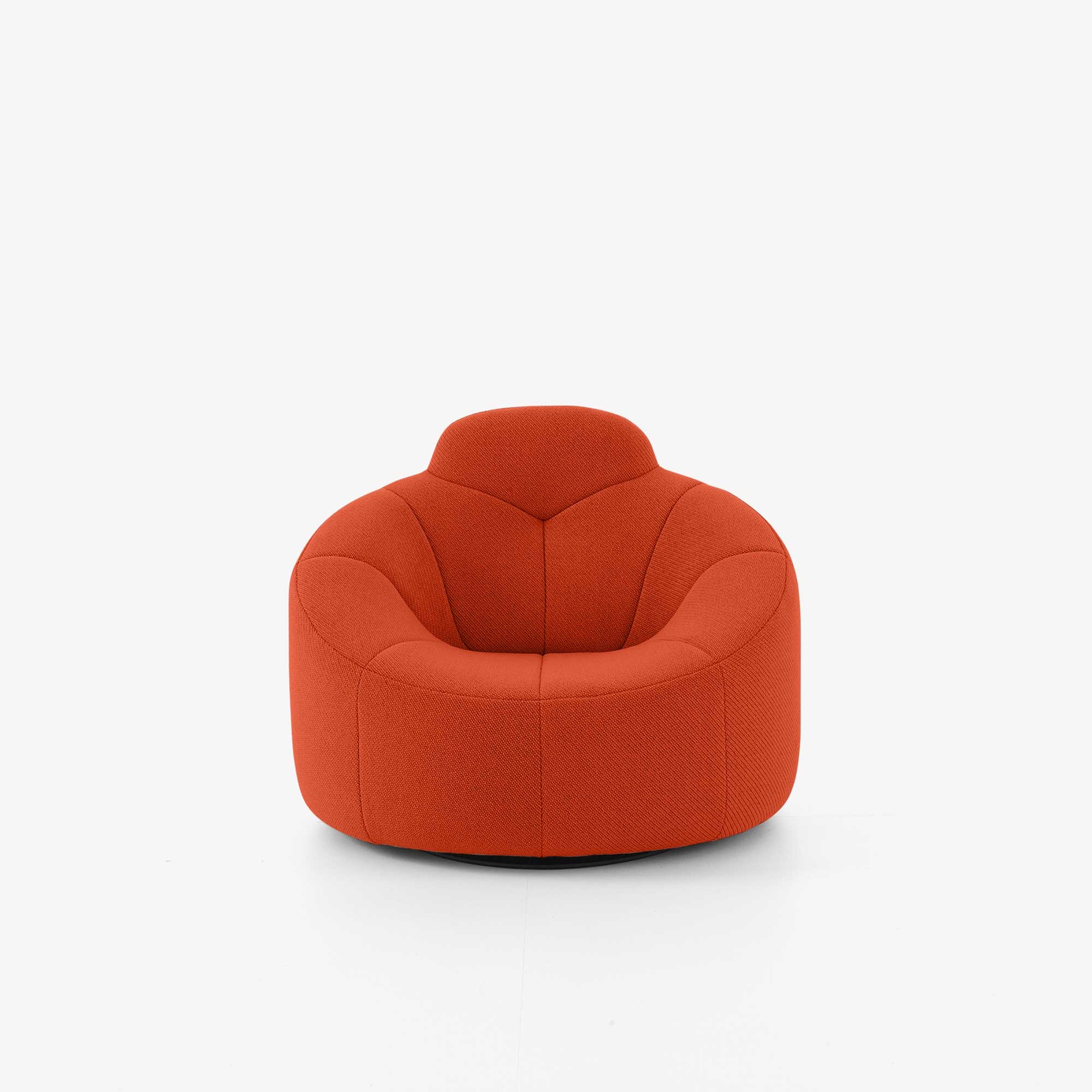 Ligne Roset Pumpkin Swivelling armchair high back - Coda Brique/Noir
