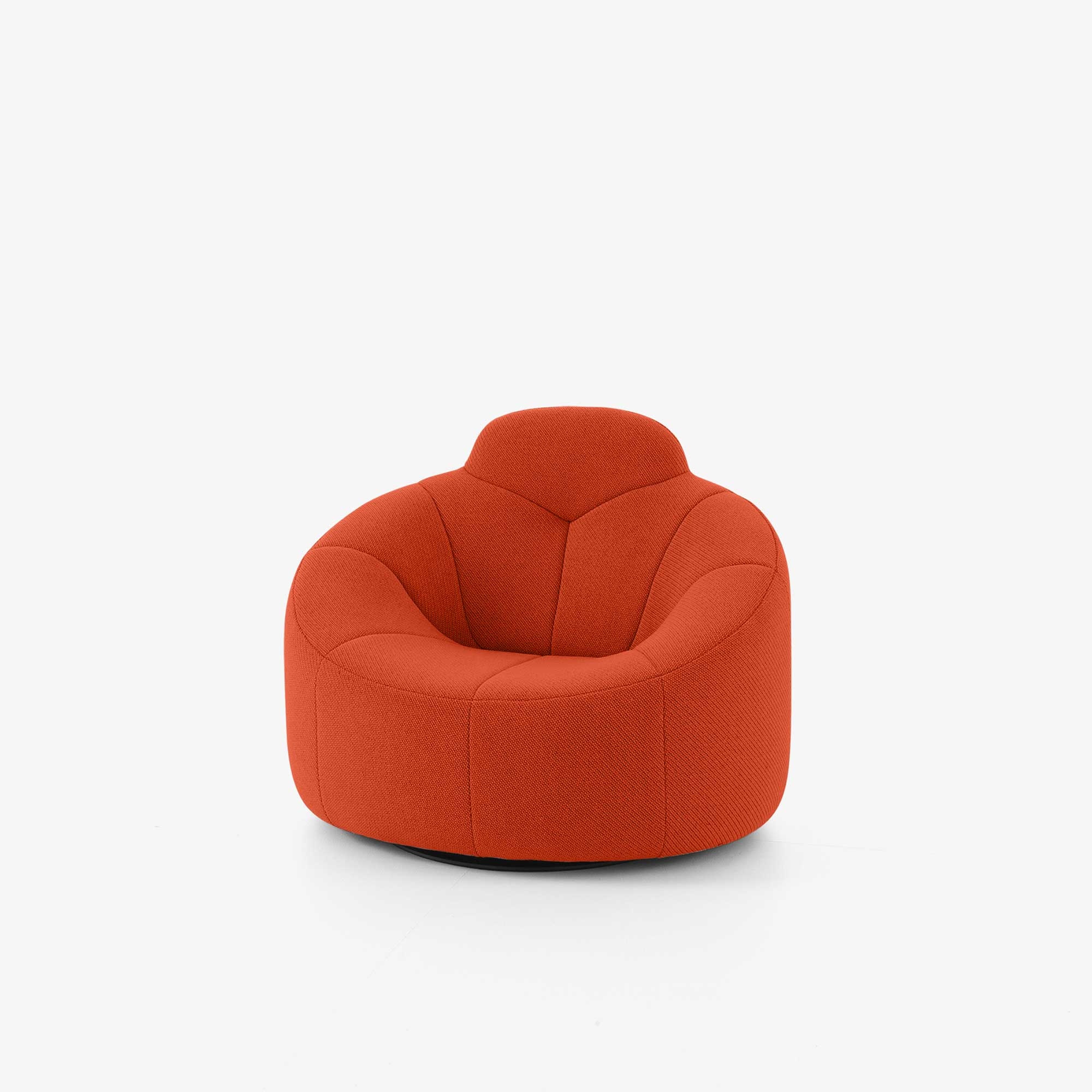 Ligne Roset Pumpkin Swivelling armchair high back - Coda Brique/Noir