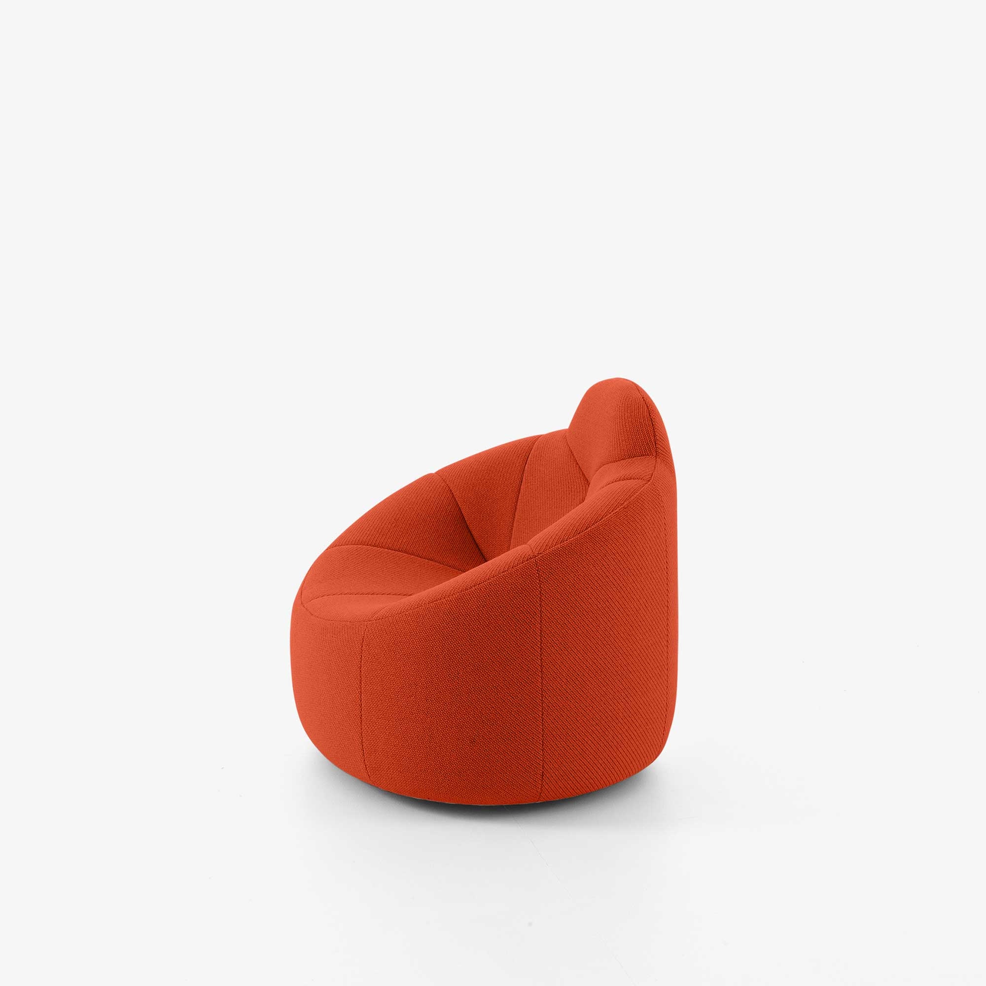 Ligne Roset Pumpkin Swivelling armchair high back - Coda Brique/Noir