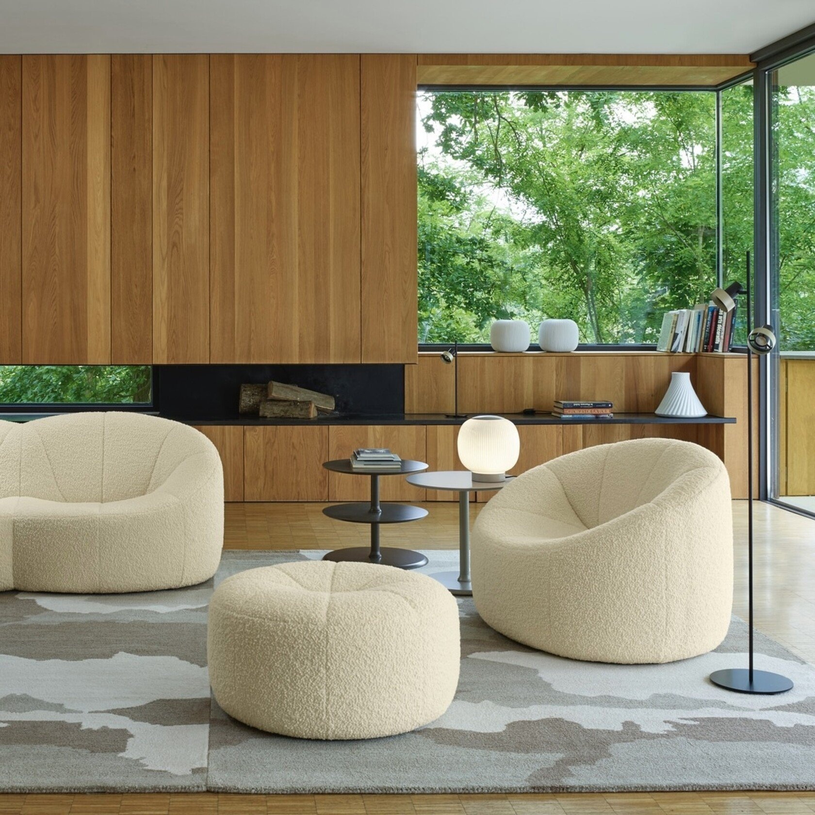 Ligne Roset Pumpkin Swivelling armchair - Coda Creme/Kiwi