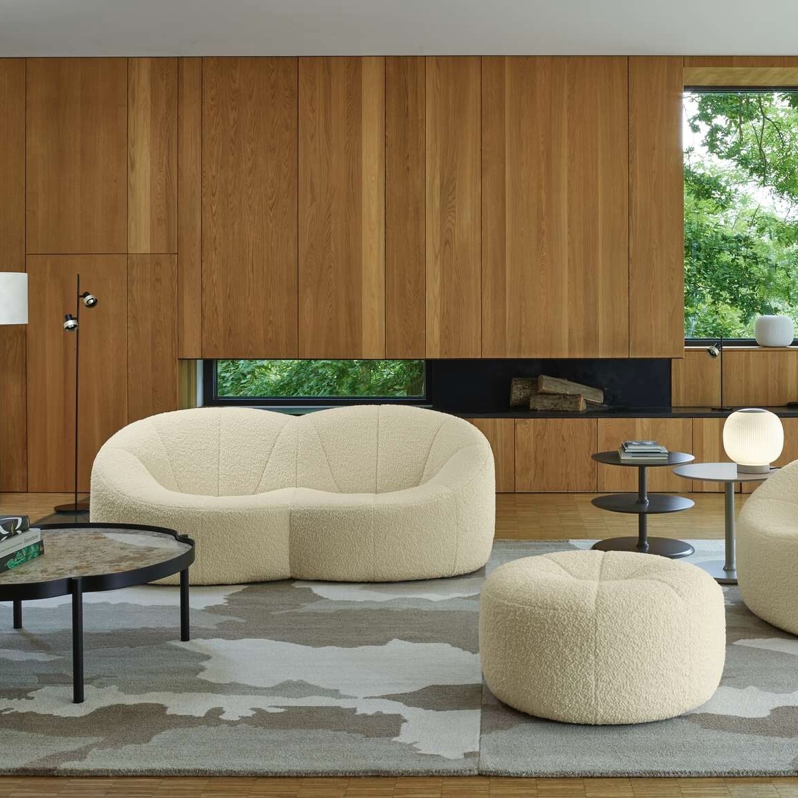 Ligne Roset Pumpkin Sofa - Coda Creme/Noir