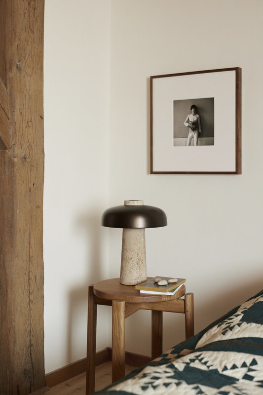 Audo Copenhagen Reverse, Table Lamp, Travertine, Bronzed Brass